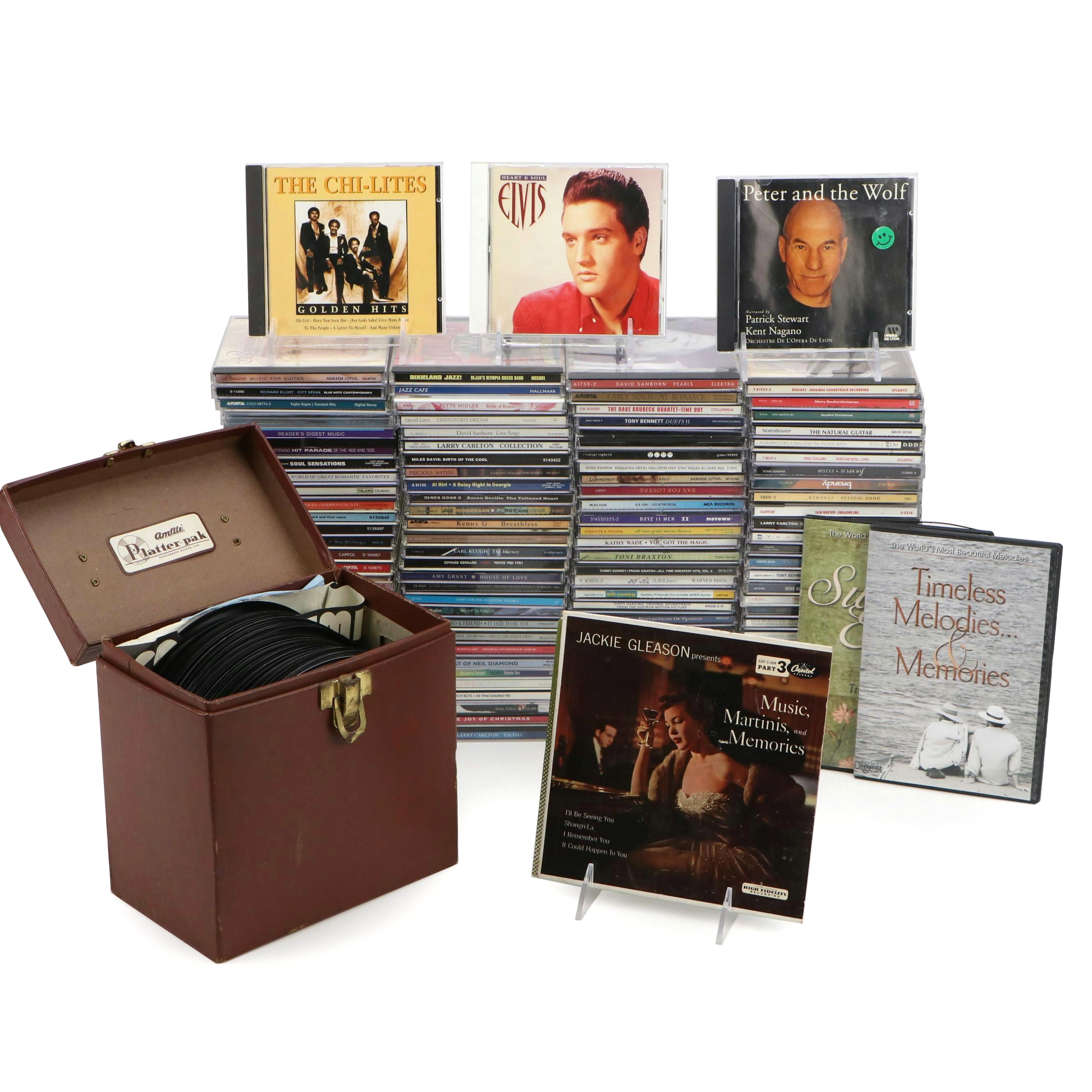 Madonna, Ella Fitzgerald, More CDs and Vinyl Singles with Carrying Case