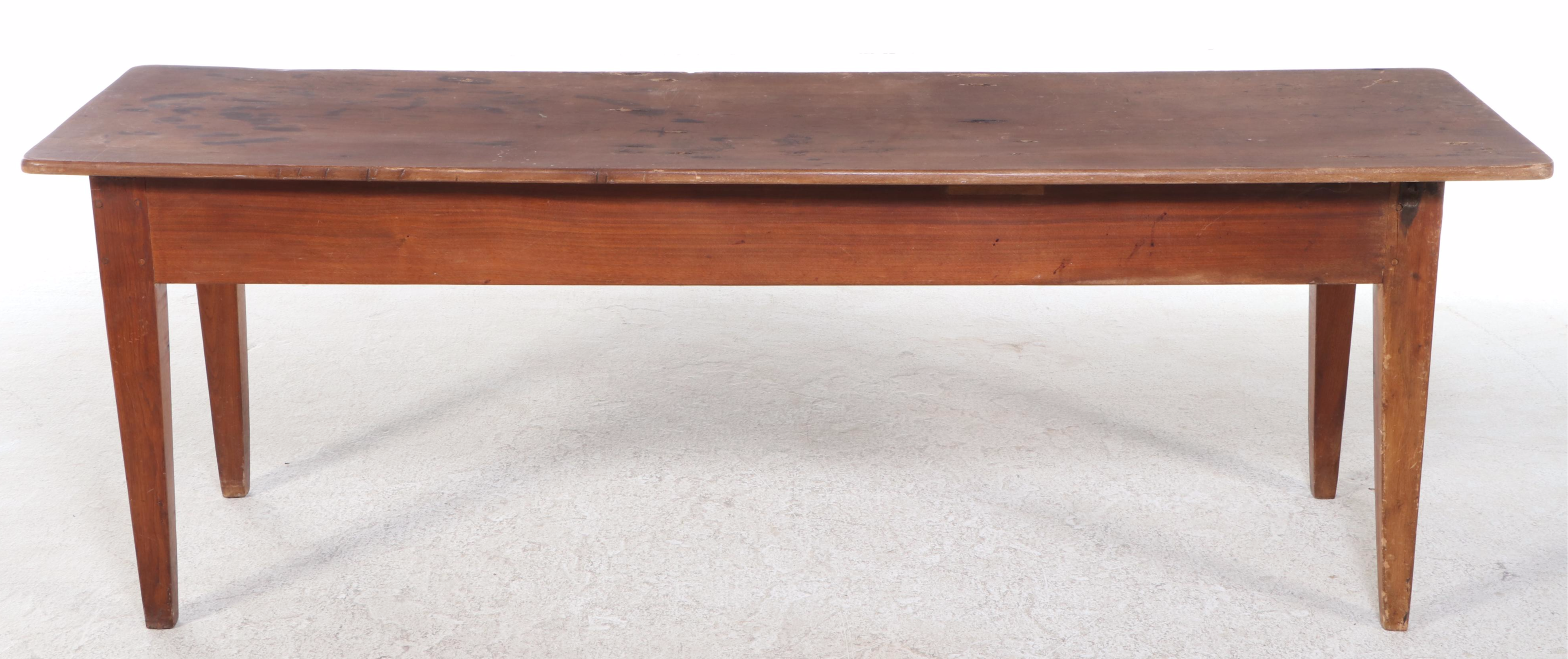 American Primitive Walnut Harvest Table, 19th Century