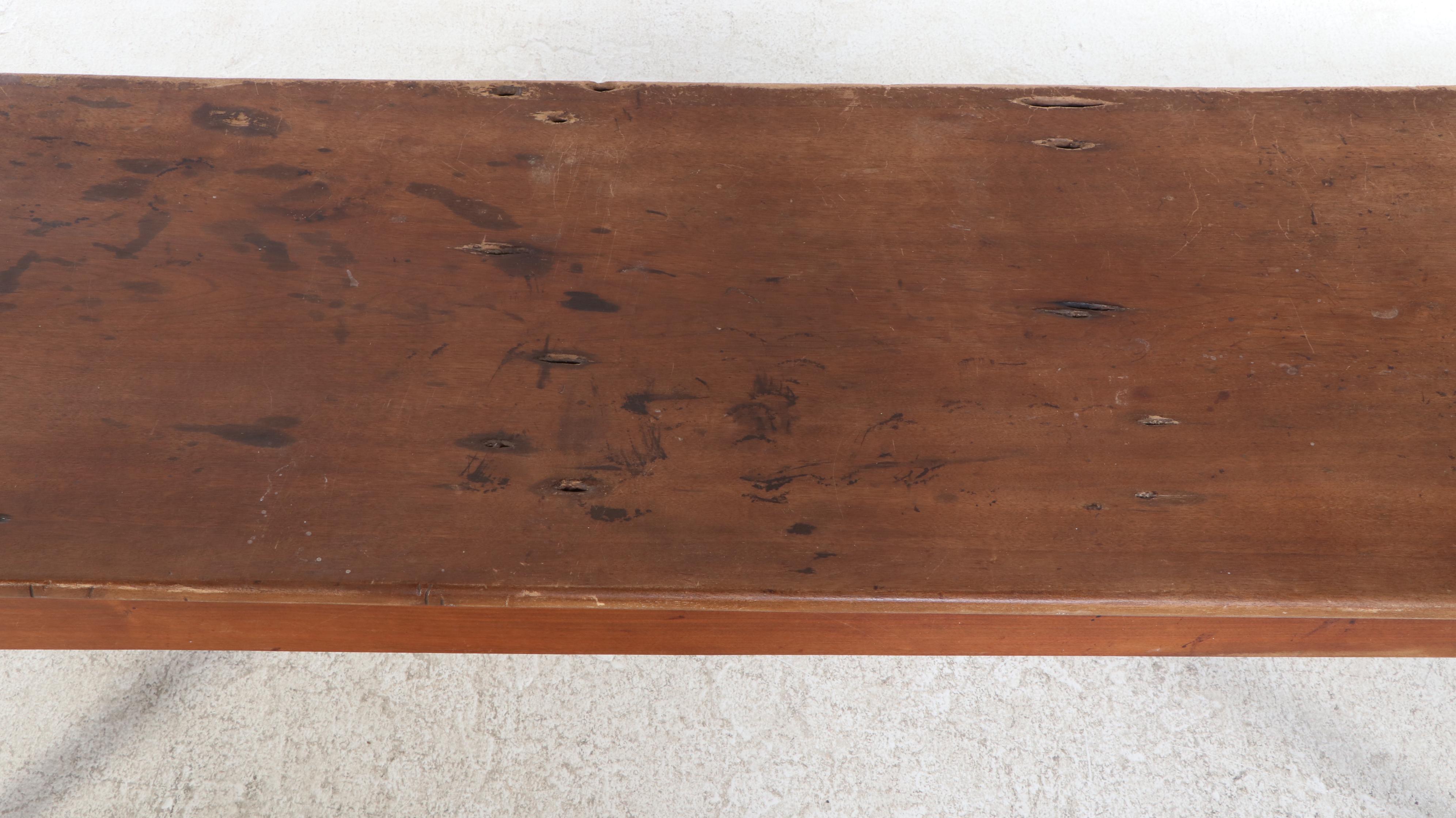 American Primitive Walnut Harvest Table, 19th Century