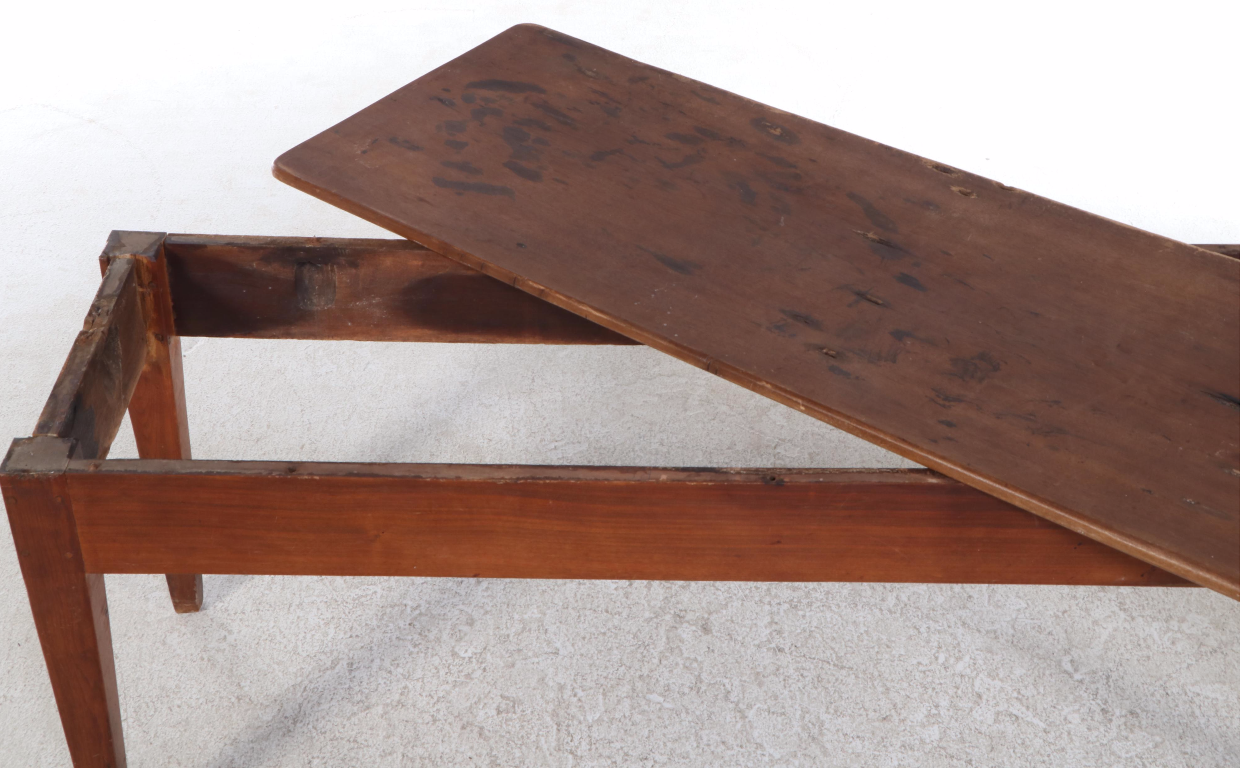 American Primitive Walnut Harvest Table, 19th Century