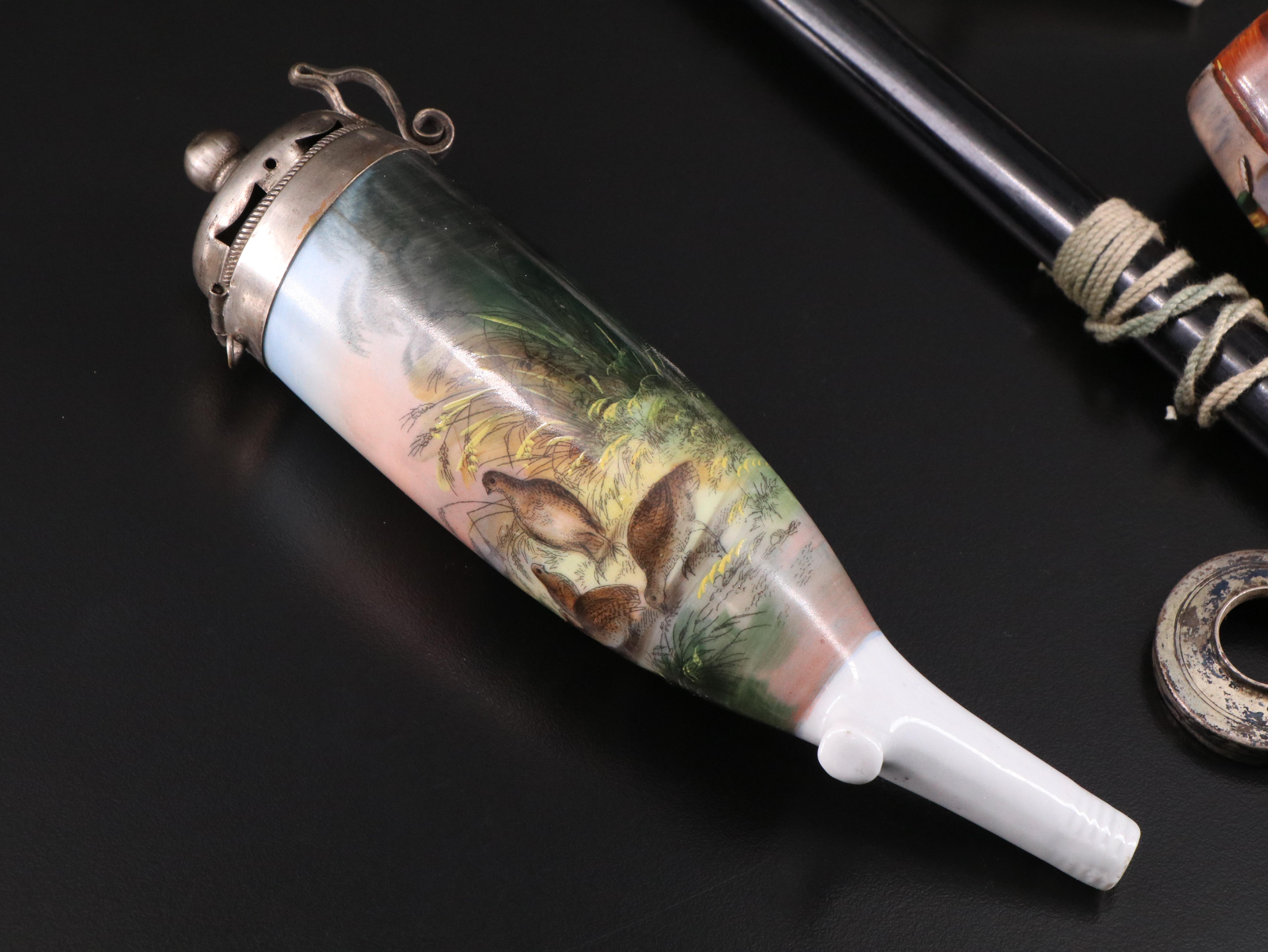 Austrian and More Hand-Painted Porcelain Tobacco Pipes