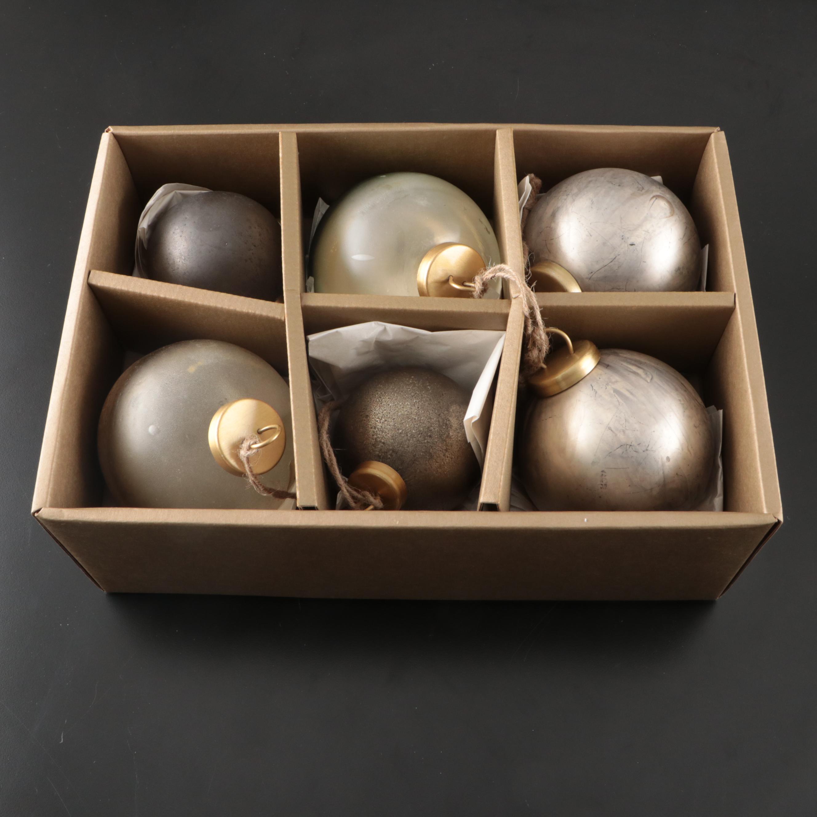 Crate & Barrel Assorted Glass Bulbs Ornaments