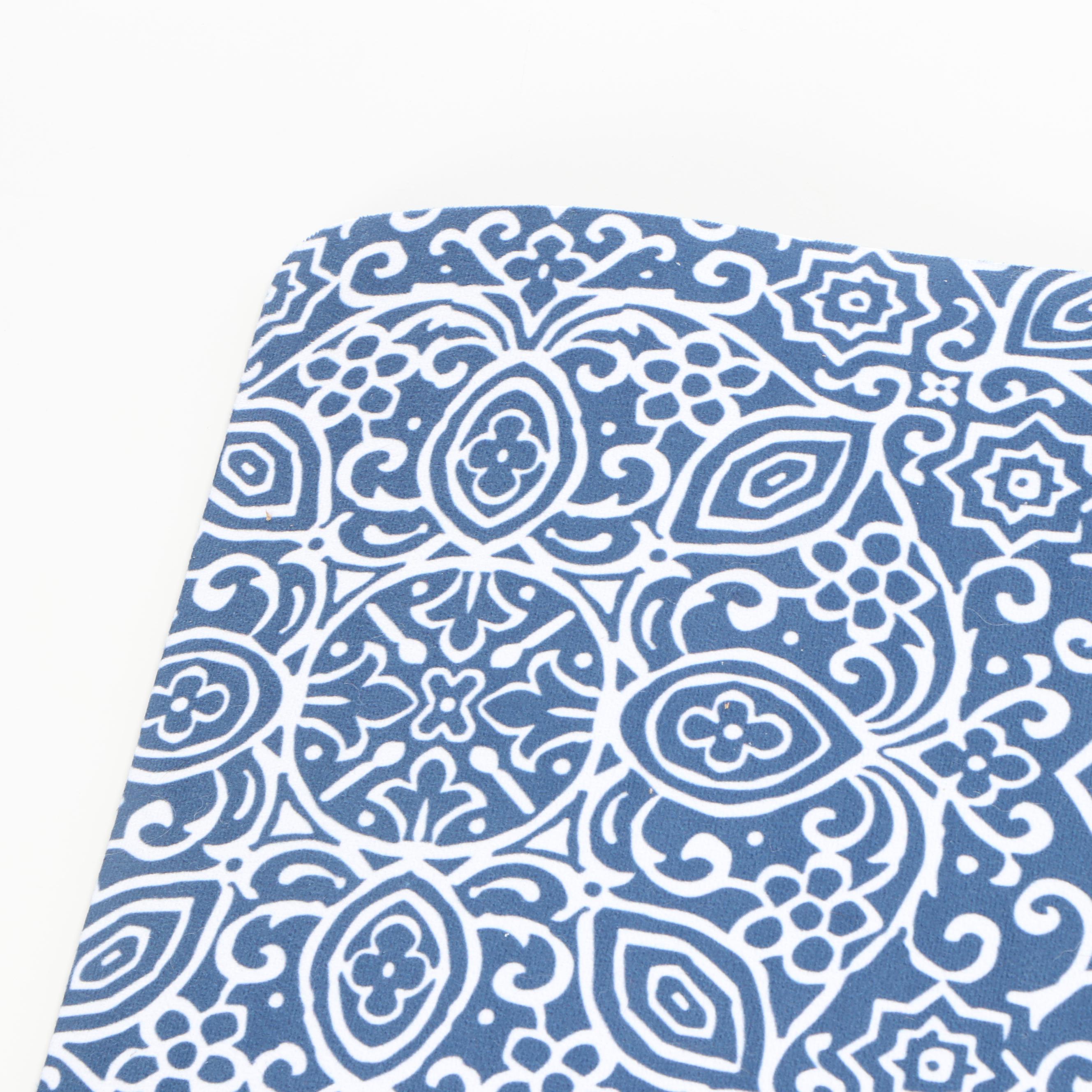 Hammacher Schlemmer Arabesque Navy Polyester Commercial Grade Desk Chair Mat