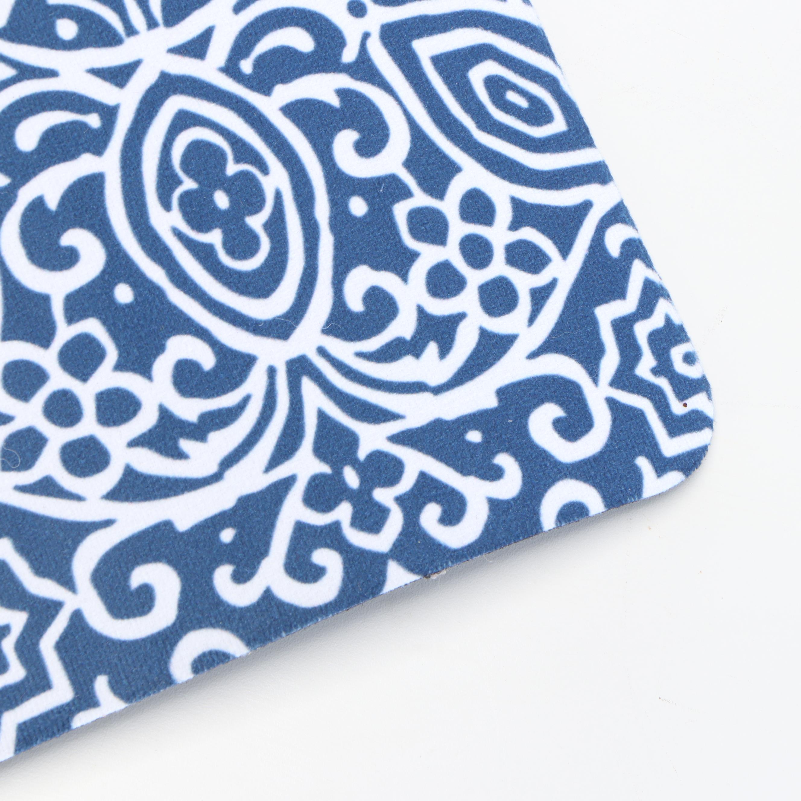 Hammacher Schlemmer Arabesque Navy Polyester Commercial Grade Desk Chair Mat