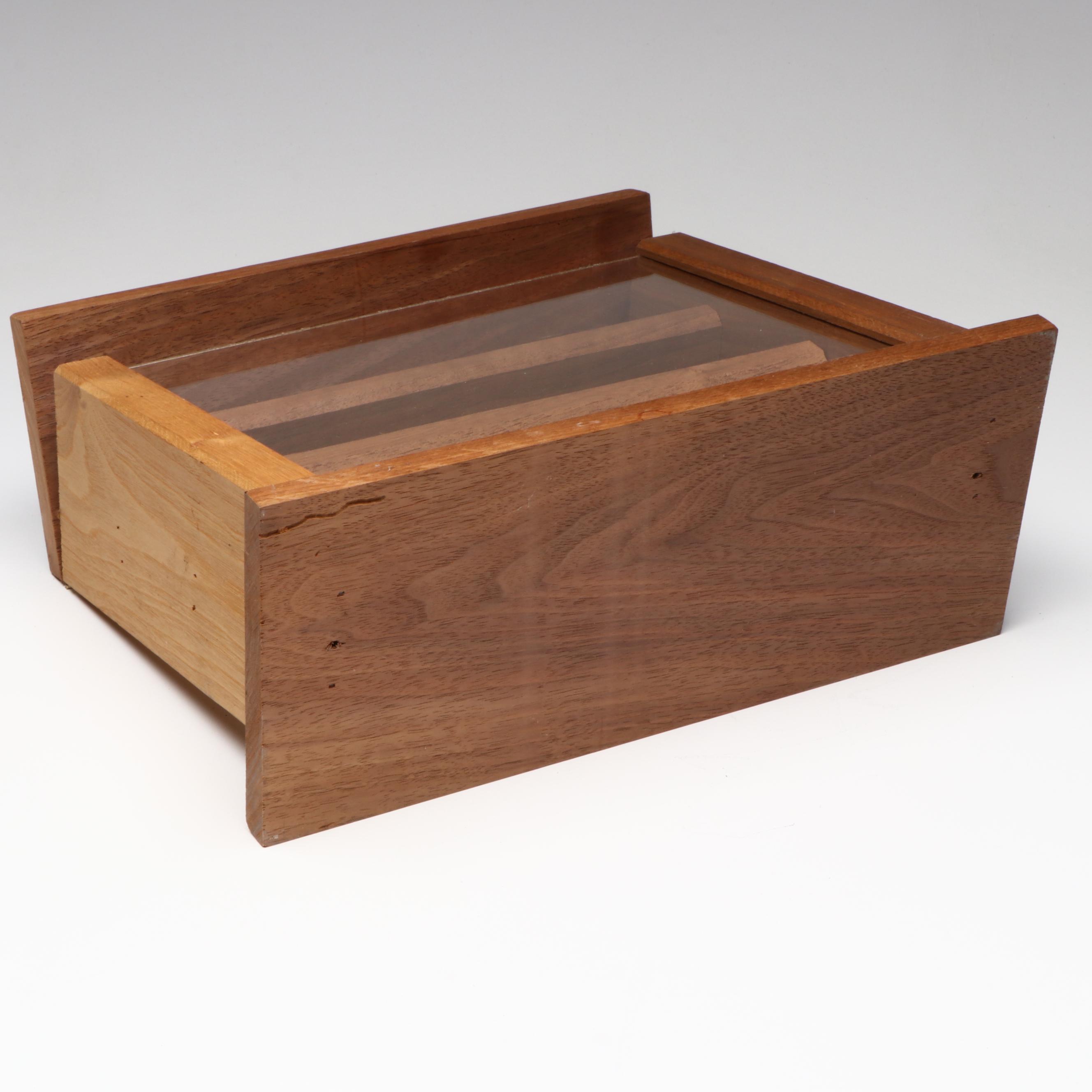 Glass and Vaseline Glass Flower Frogs with Marble Stands and Jeweler's Loupes