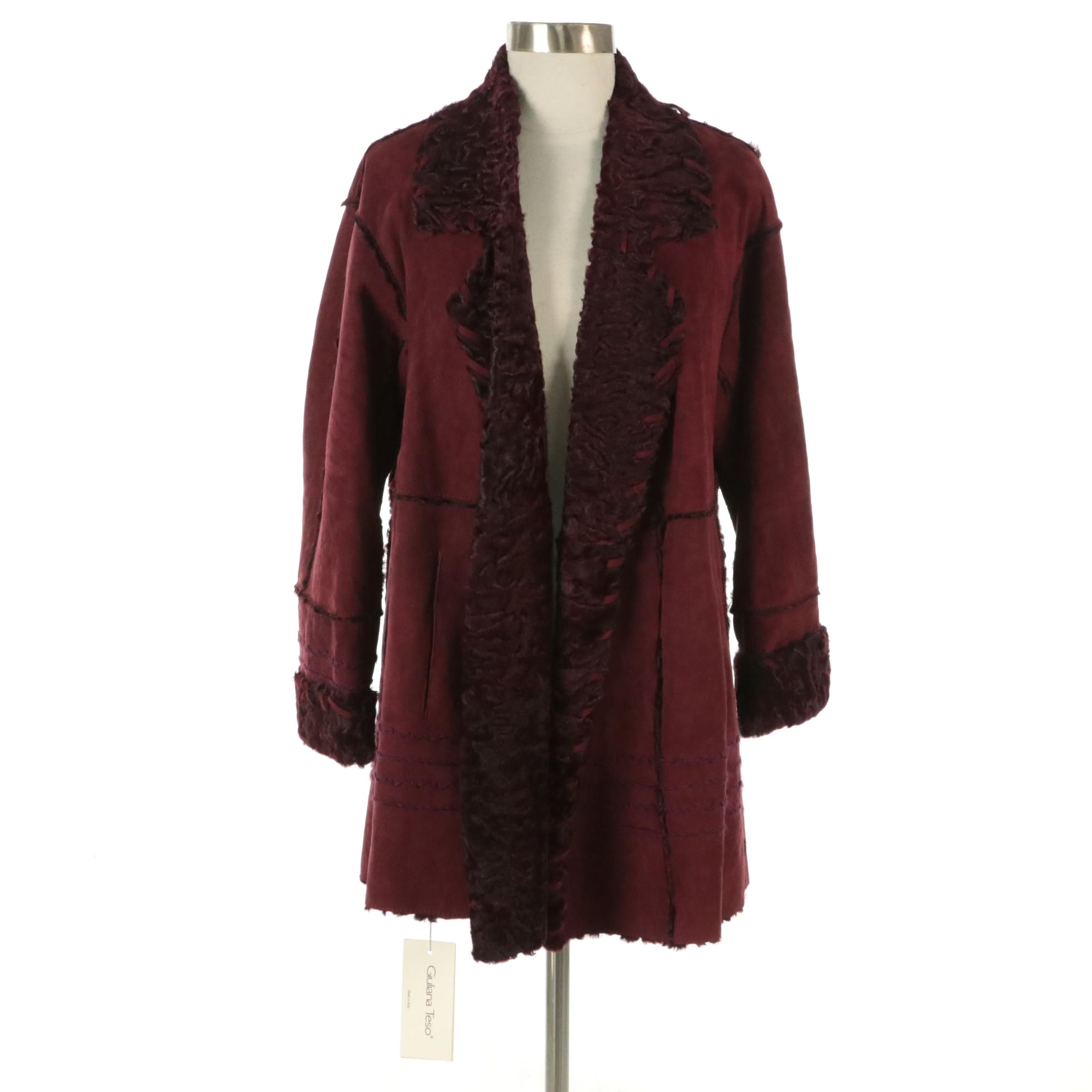 Giuliana Teso/Neiman Marcus Dyed Persian Lamb Shearling Coat with Tag