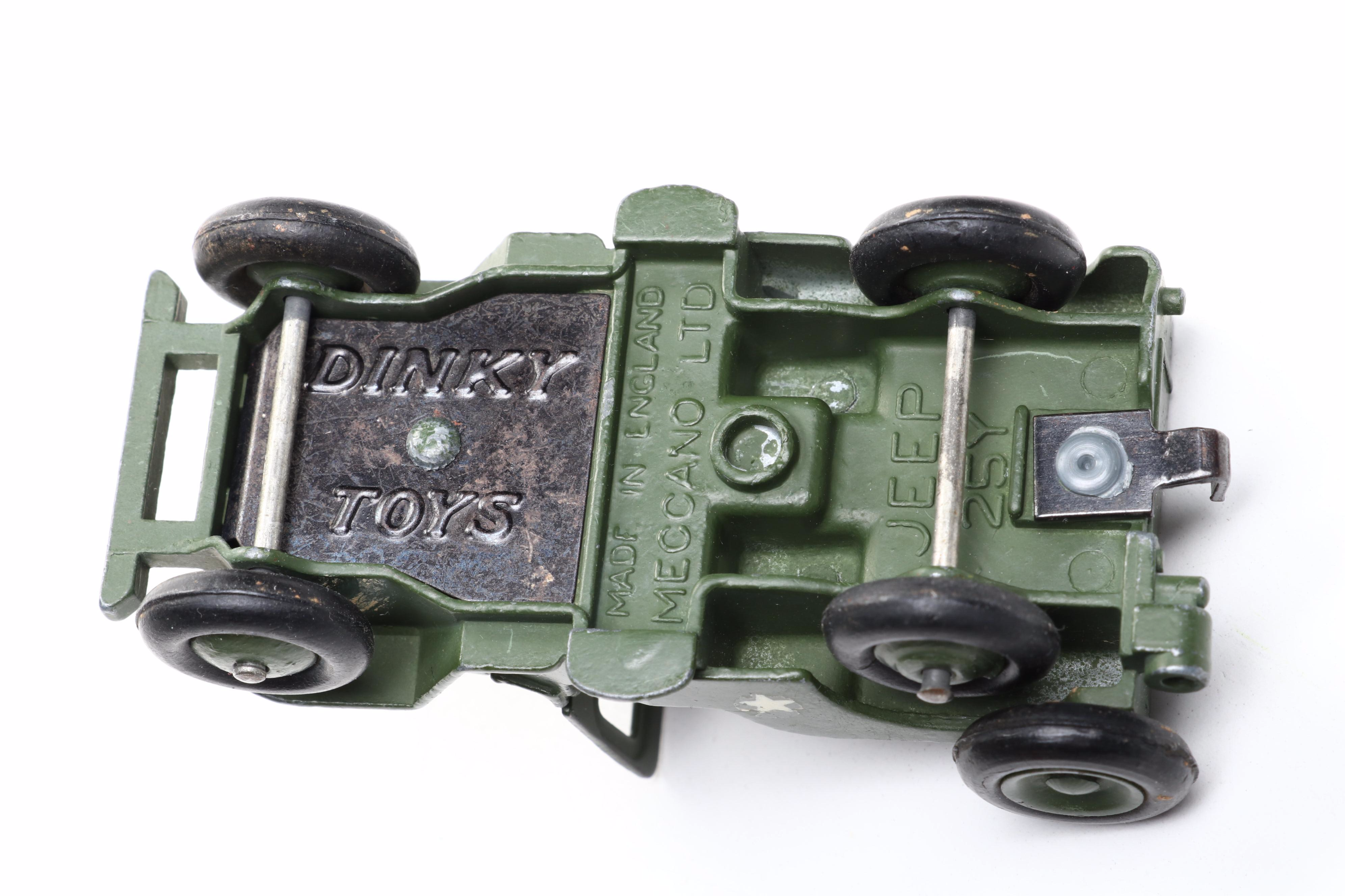 Dinky Toys "Medium Tractor Trailer," "Jeep" and More Army Trucks