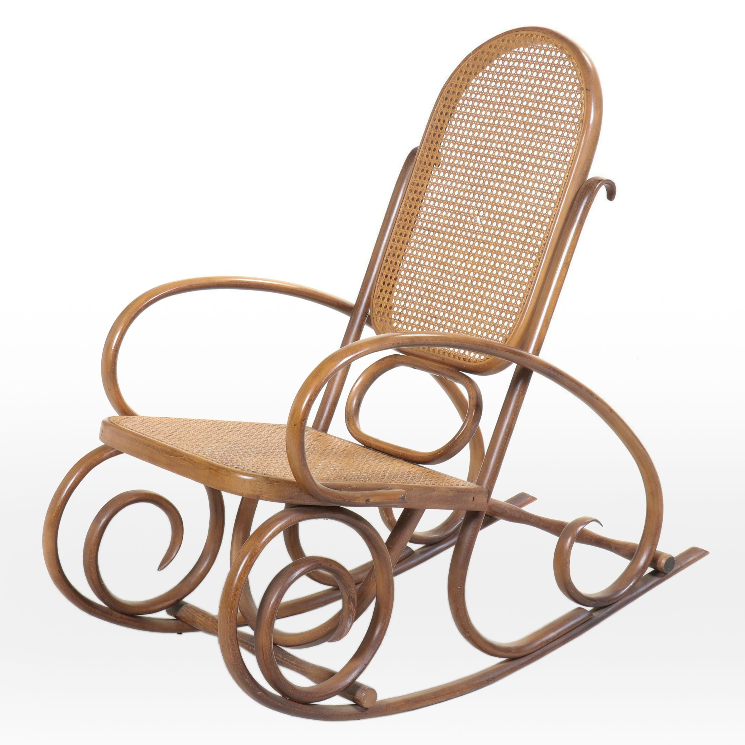 Modernist Laminated and Bent Beech Rocker, Manner of Thonet