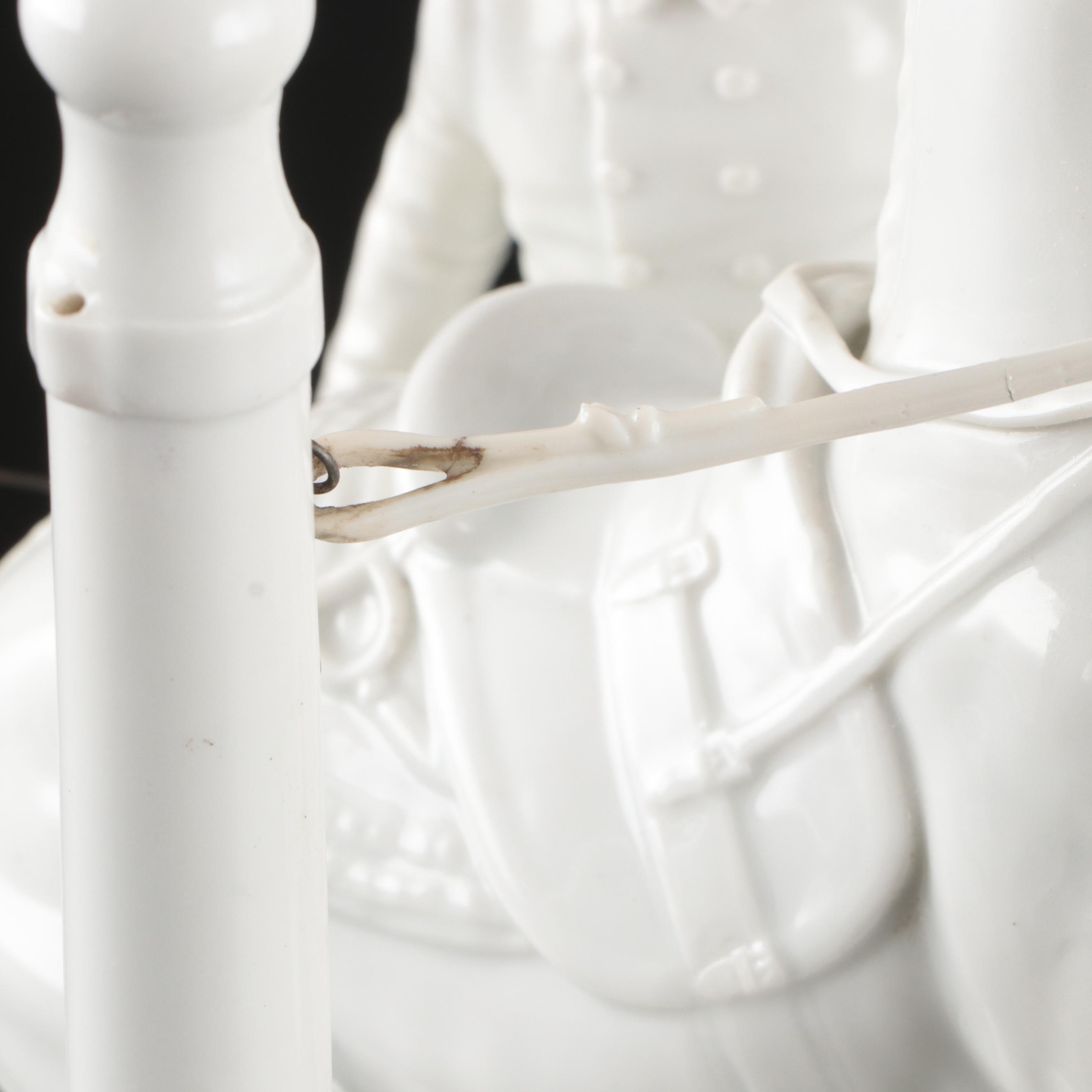 Augarten Wien Porcelain Lipizzaner Stallion and Trainer, Early to Mid-20th C.