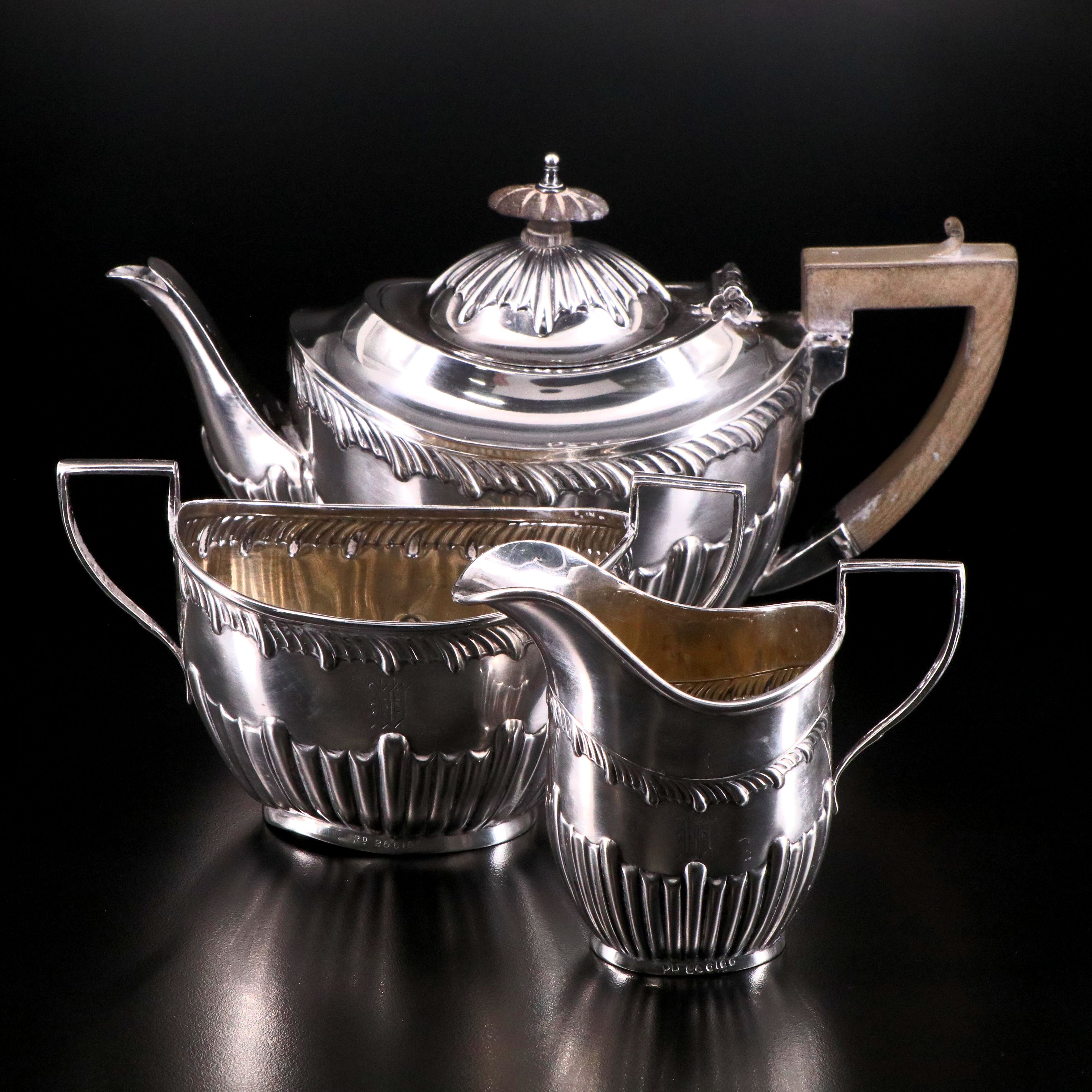 Charles Westwood & Sons English Sterling Silver Tea Set, 1905