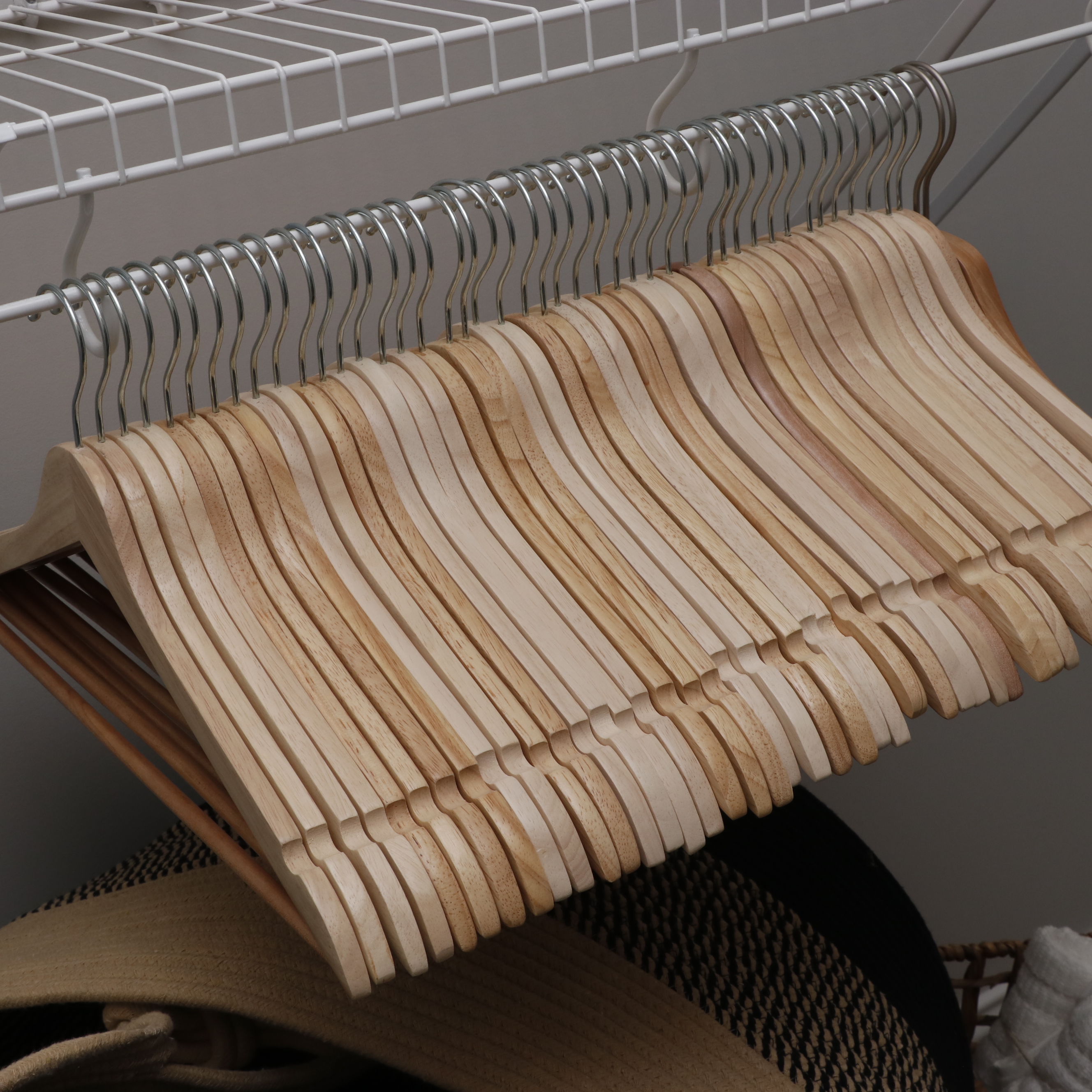 Hyacinth, Cotton Rope, and Wicker Storage Baskets, Hangers and Towels