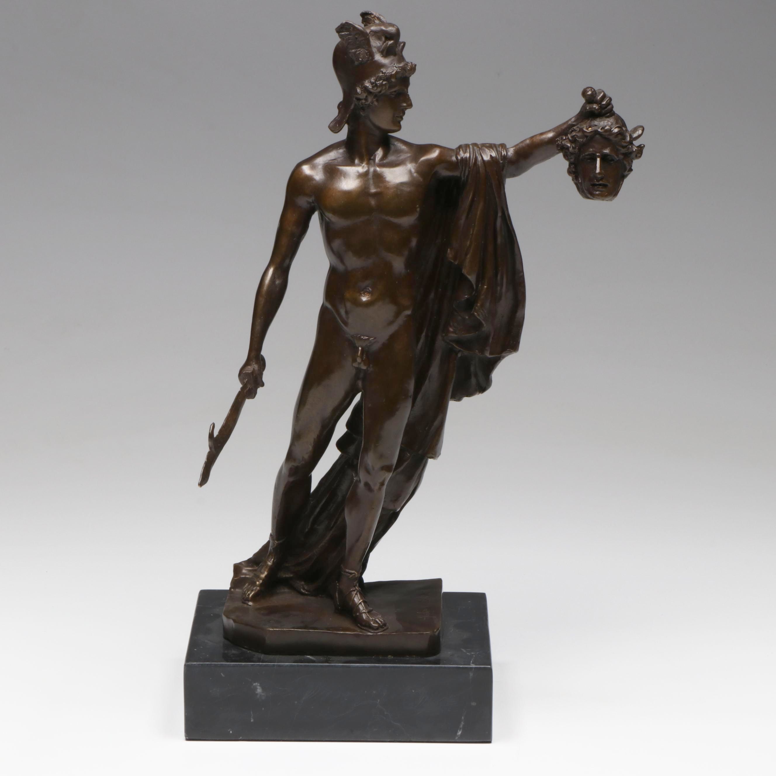 Aldo Vitaleh Patinated Bronze "Perseus with the Head of Medusa" After Cellini