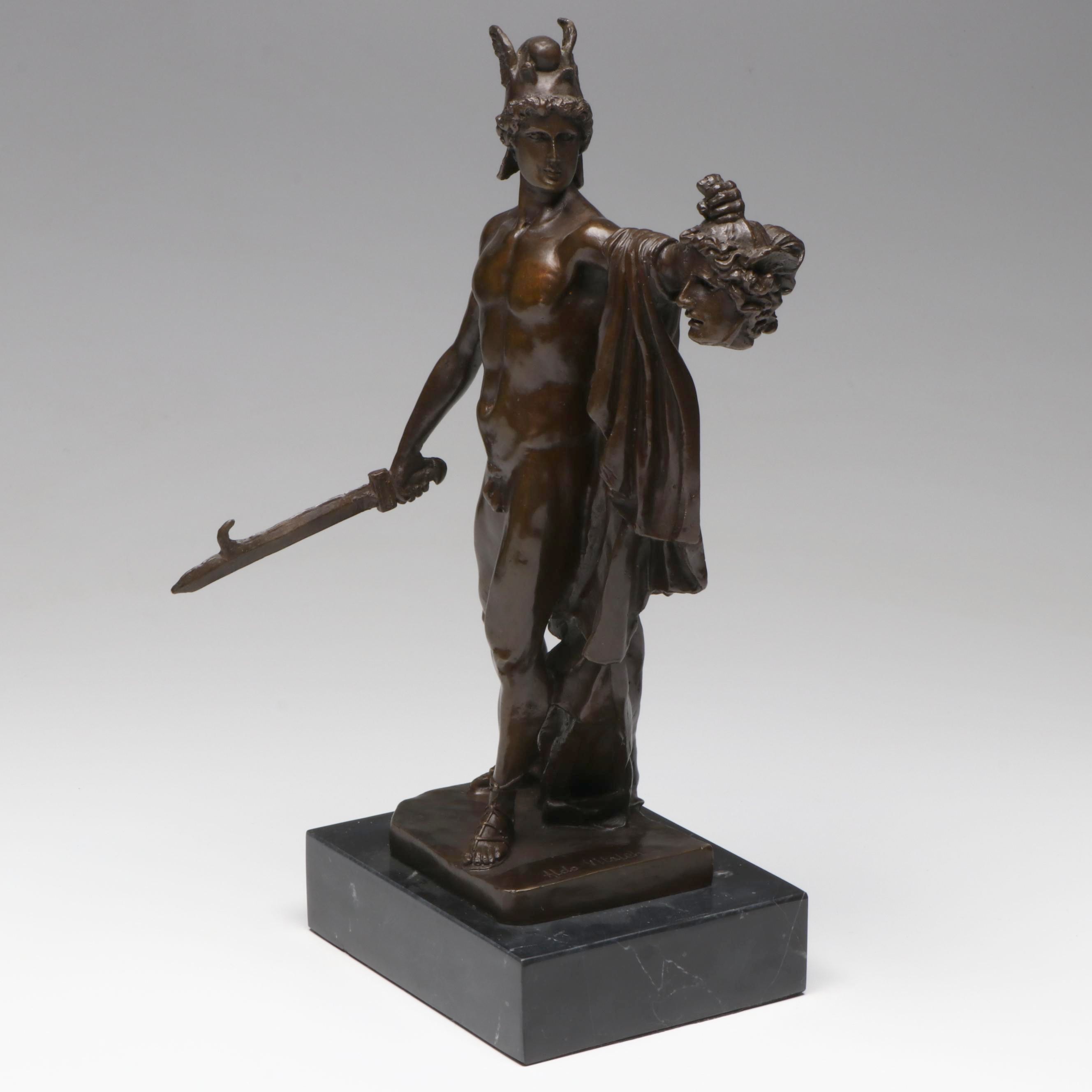 Aldo Vitaleh Patinated Bronze "Perseus with the Head of Medusa" After Cellini
