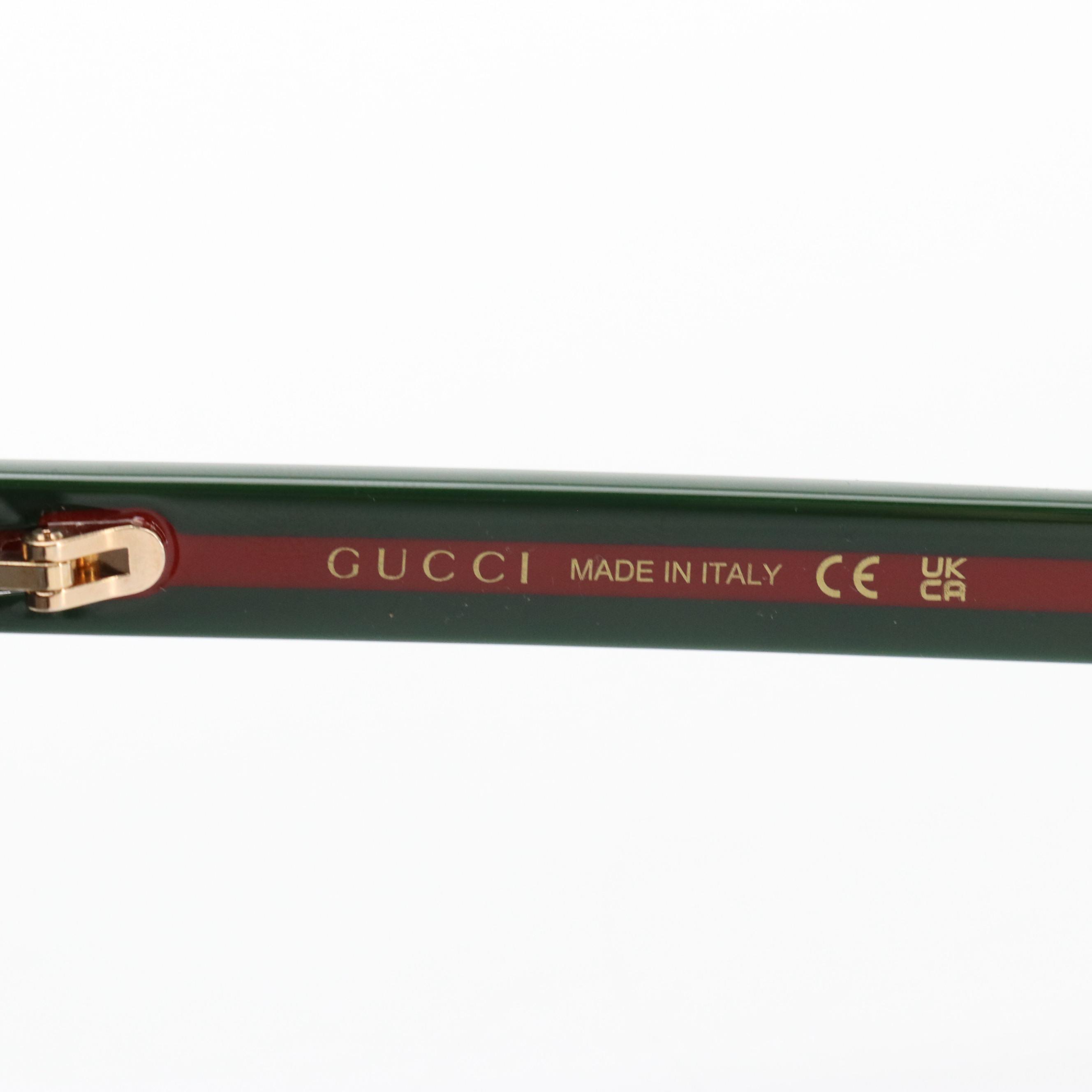 Gucci GG0417SK Web Stripe Square Sunglasses with Case