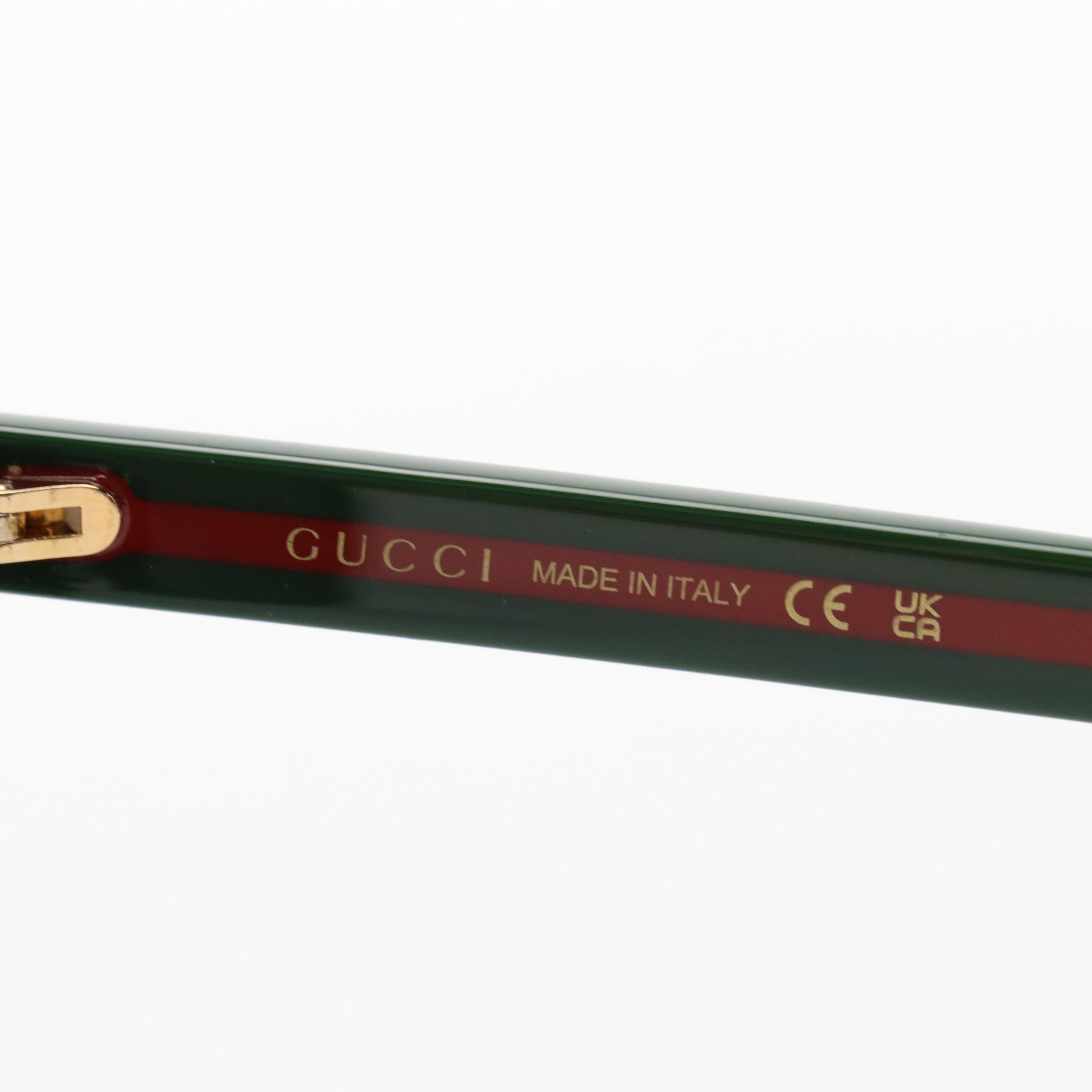 Gucci GG0417SK Web Stripe Square Sunglasses with Case