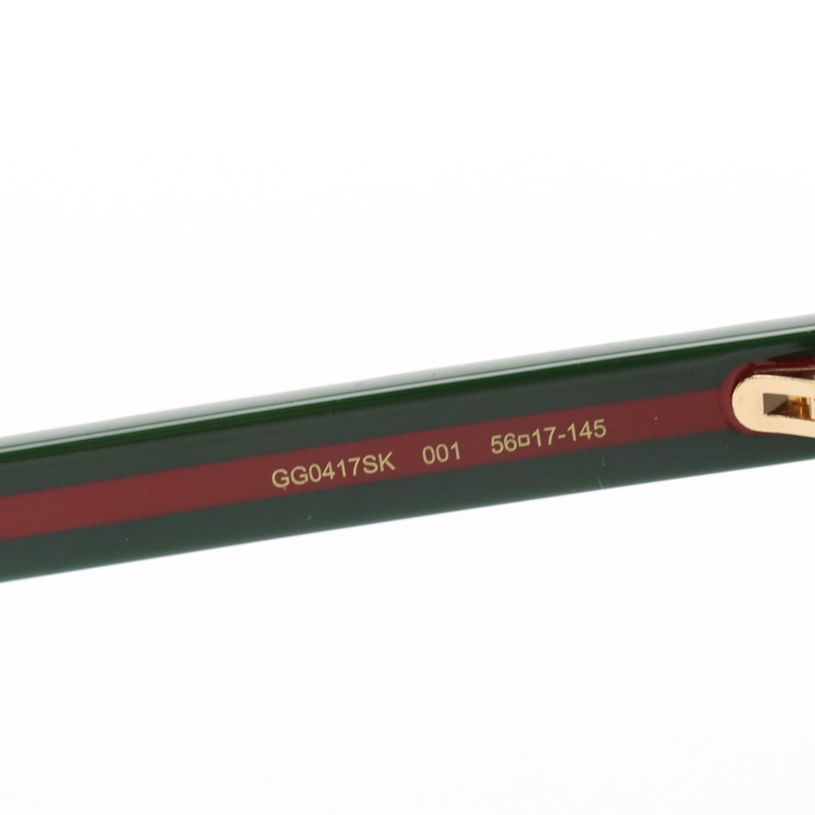 Gucci GG0417SK Web Stripe Square Sunglasses with Case