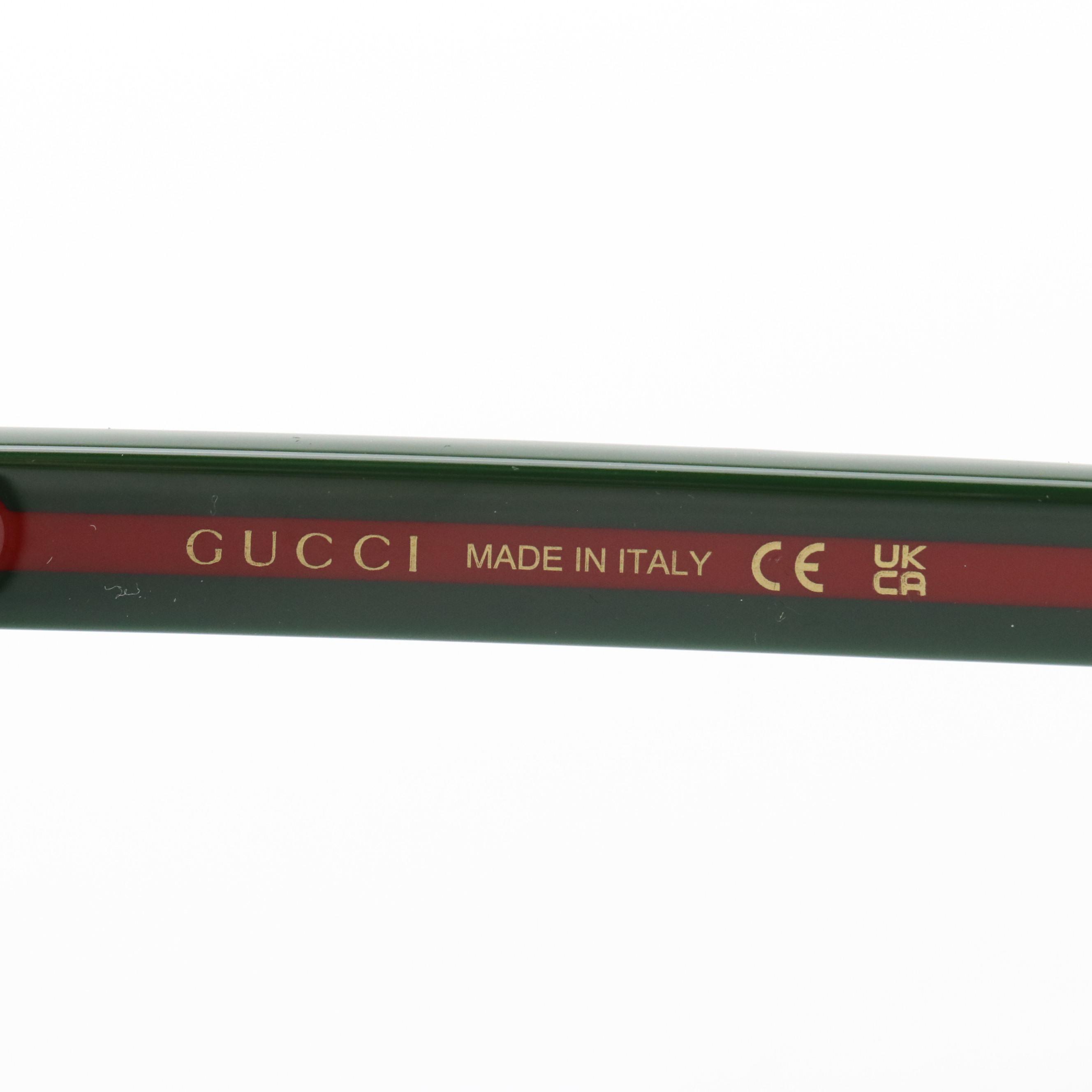 Gucci GG0417SK Web Stripe Square Sunglasses with Case