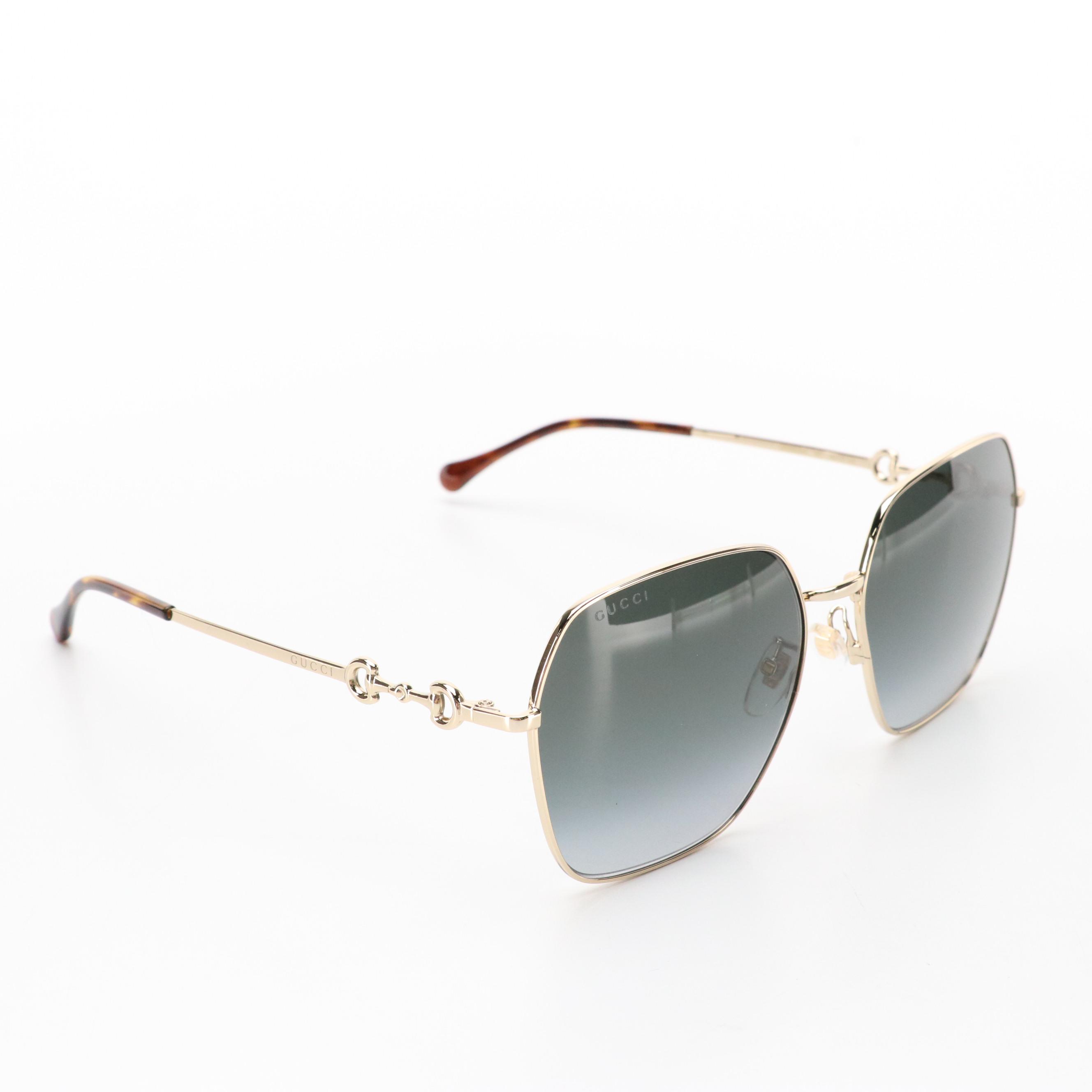 Gucci GG0882SA Oversized Horsebit Sunglasses with Case
