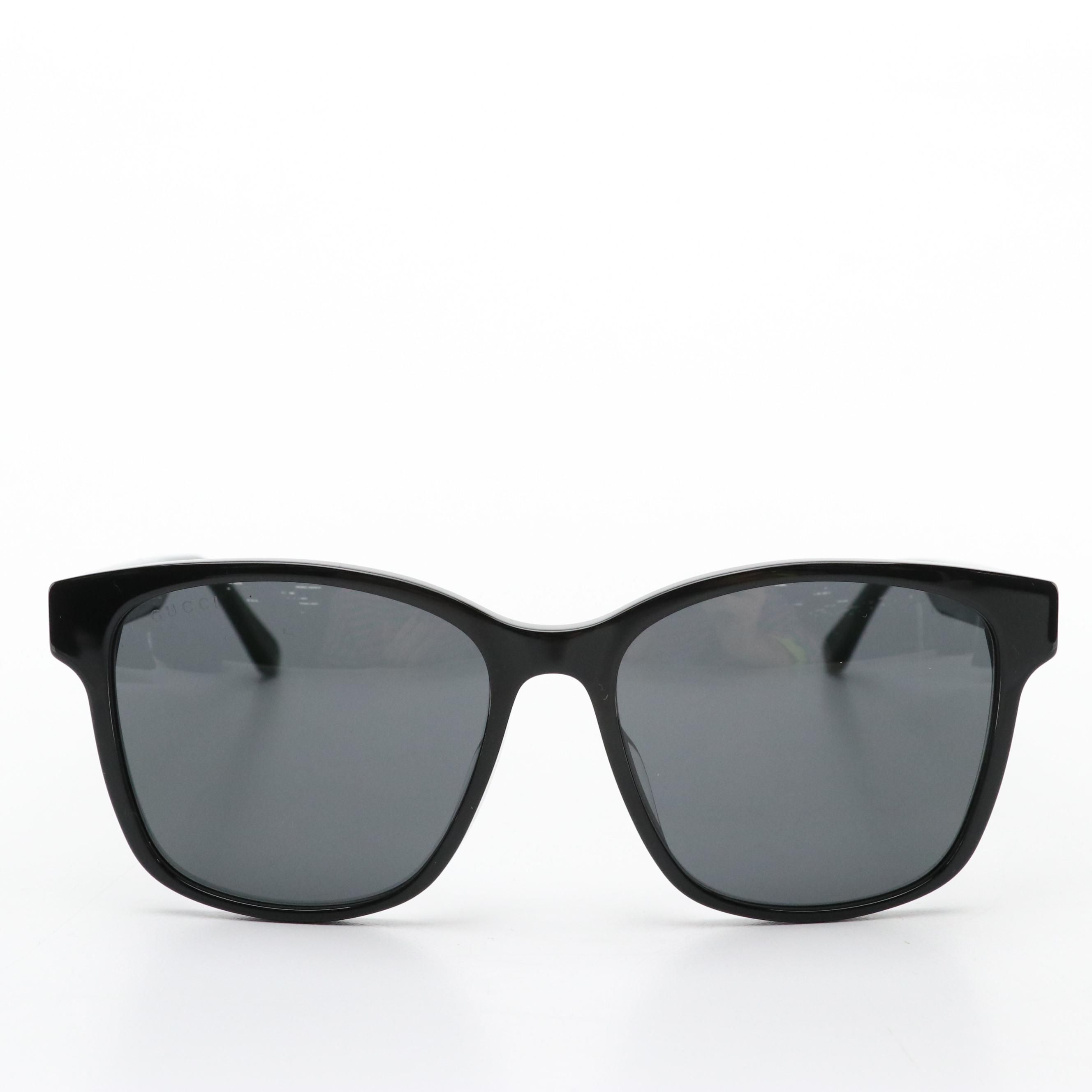 Gucci GG0417SK Web Stripe Square Sunglasses with Case