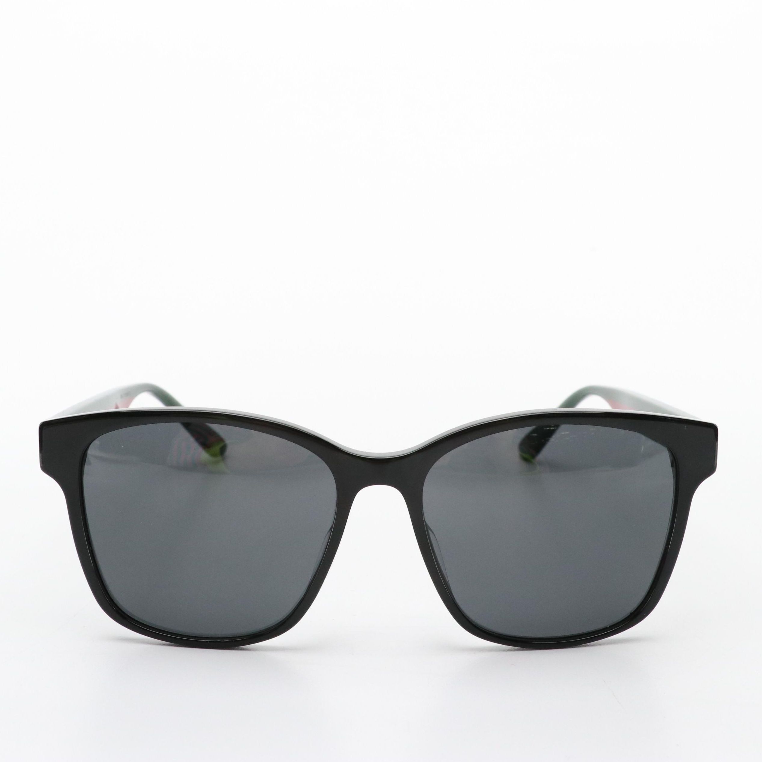 Gucci GG0417SK Web Stripe Square Sunglasses with Case