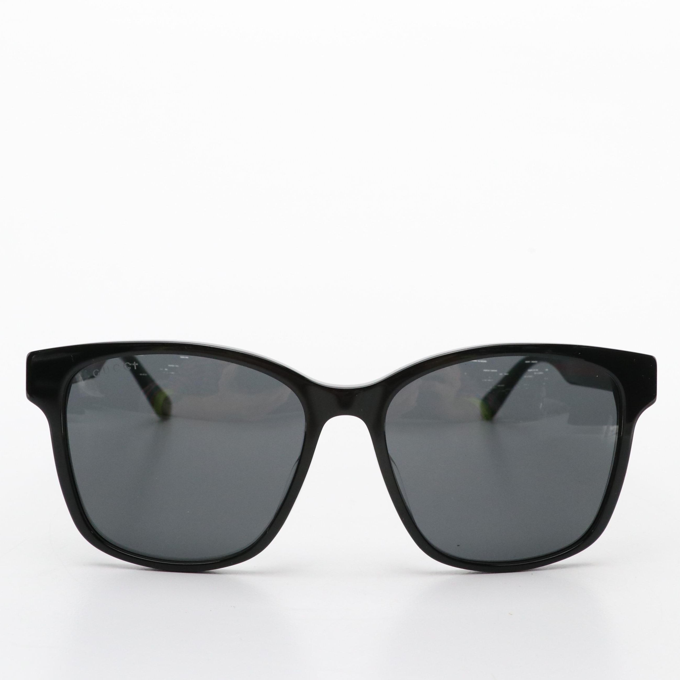 Gucci GG0417SK Web Stripe Square Sunglasses with Case