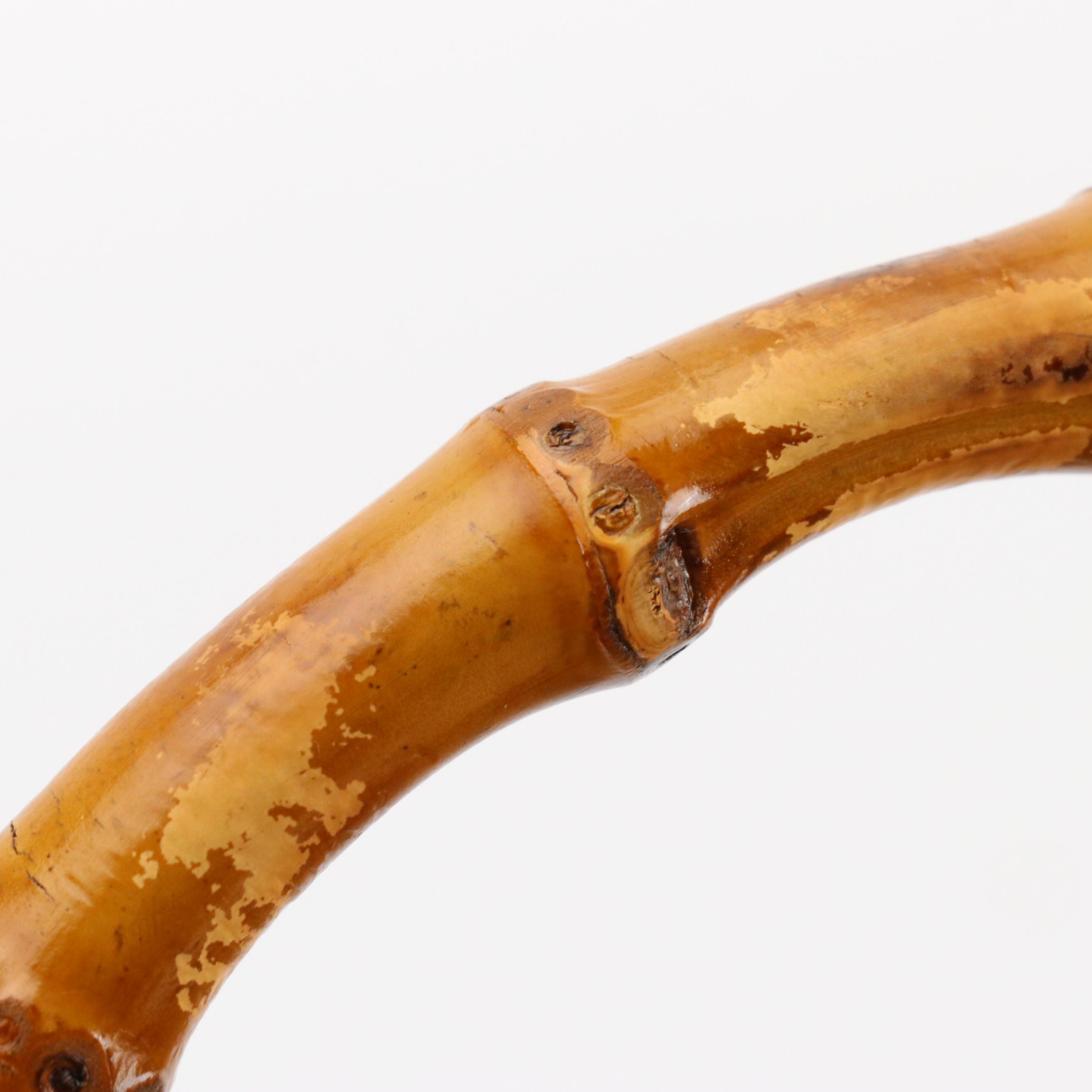 Gucci Diana Double Pocket Bamboo Handle Handbag in Light Tan Suede & Leather