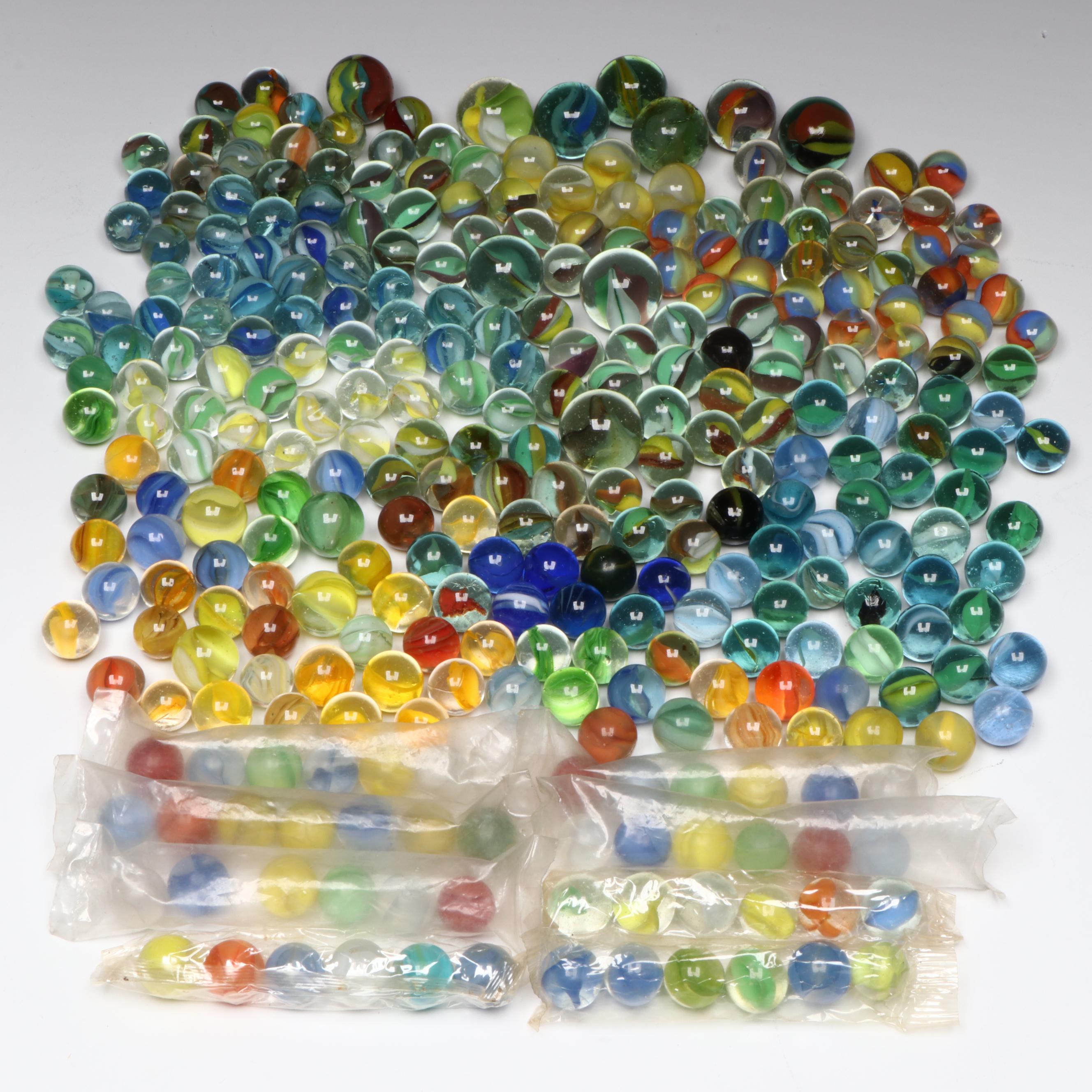 Marble King, St. Mary’s, Japanese and Other Multicolor Cat's Eye Glass Marbles