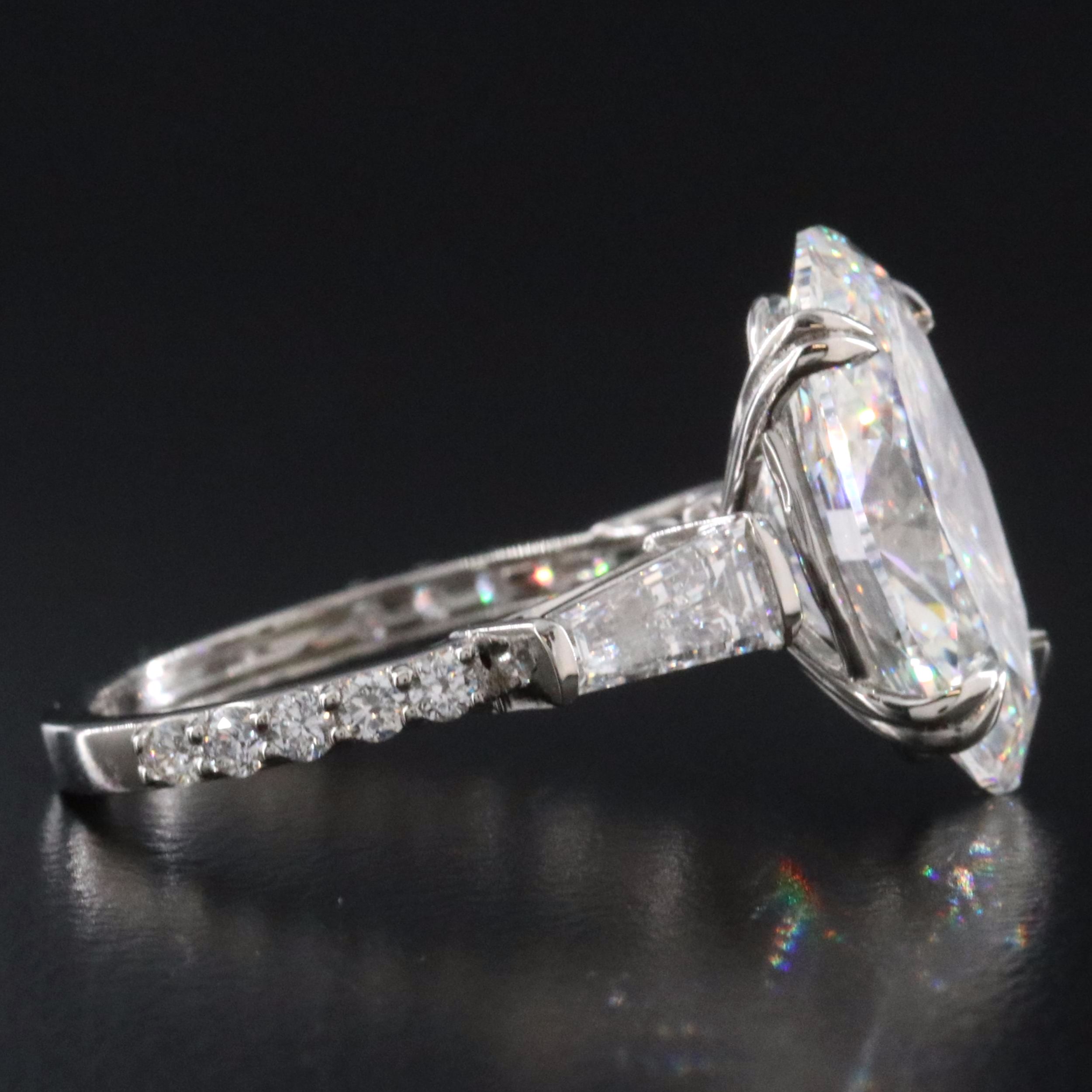 Platinum 7.19 CTW Lab Grown Diamond Ring with IGI Report