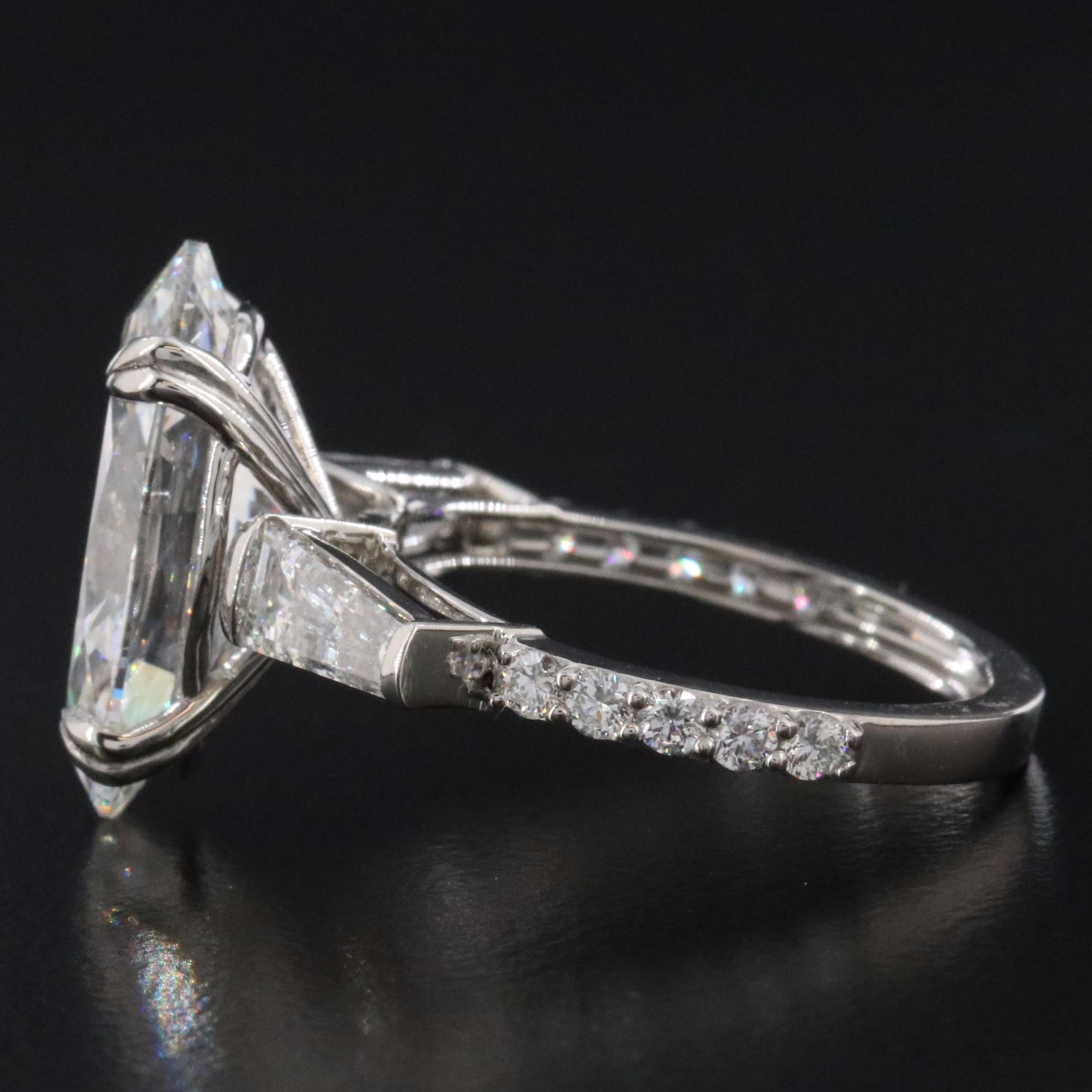 Platinum 7.19 CTW Lab Grown Diamond Ring with IGI Report