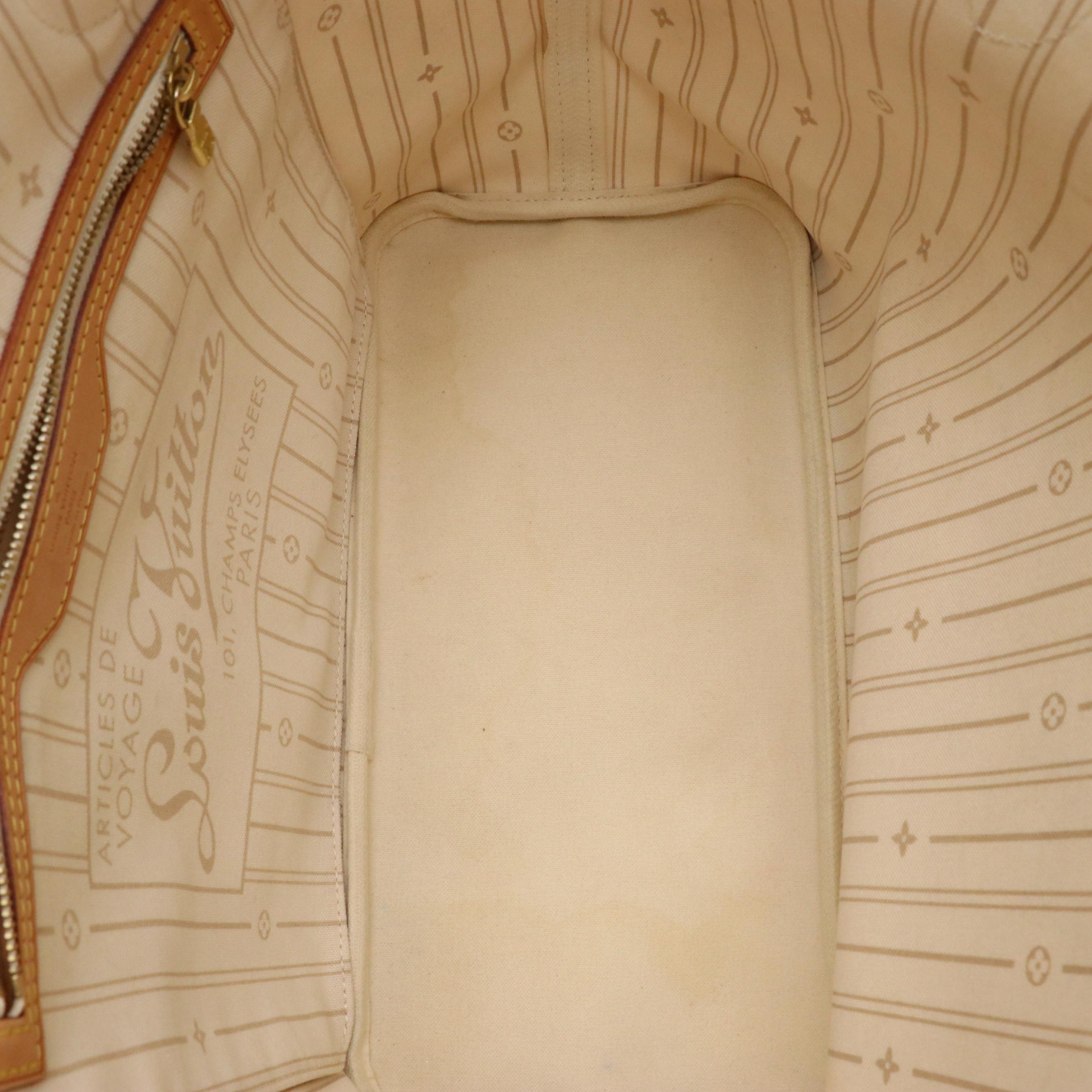 Louis Vuitton Neverfull MM Tote in Damier Azur Canvas and Leather