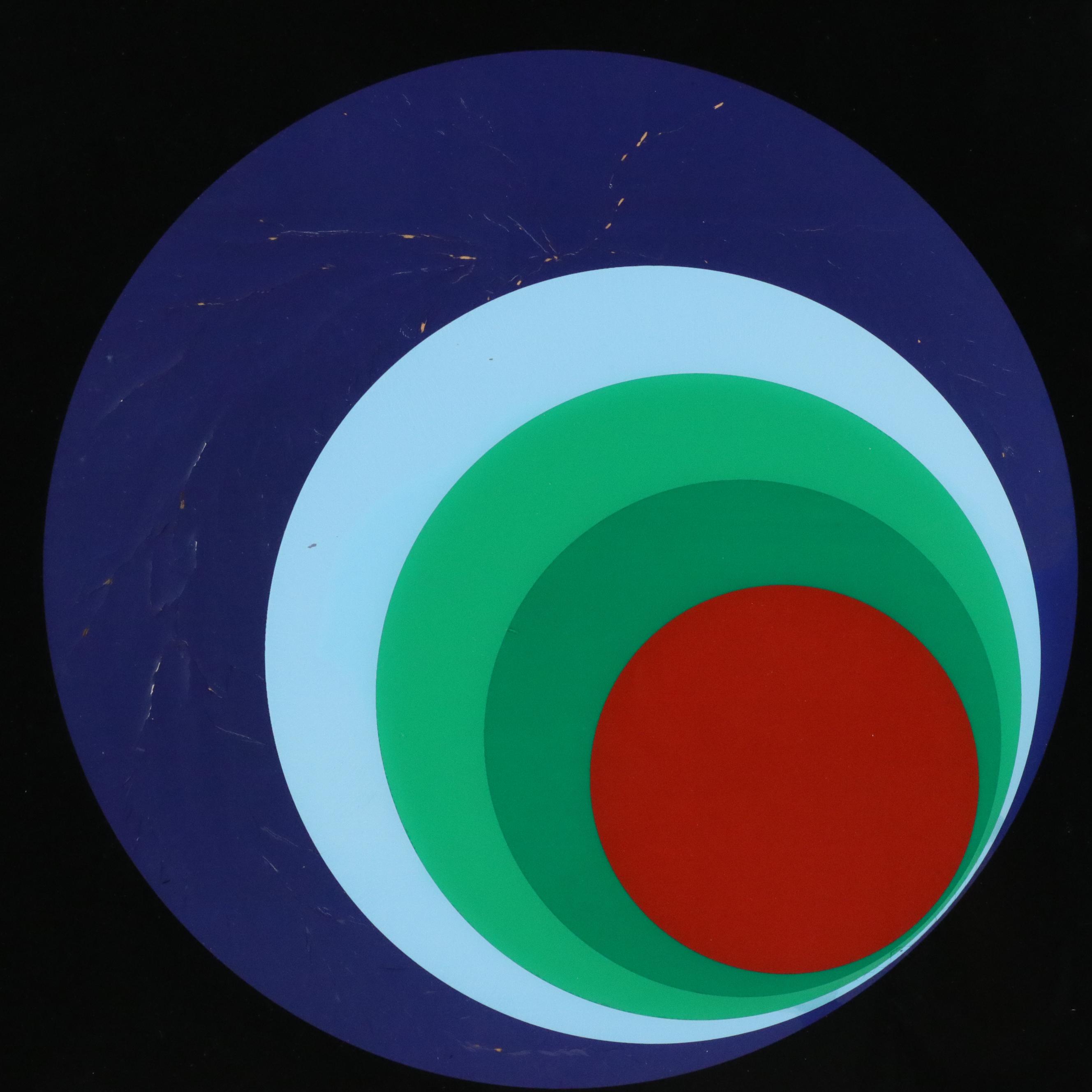 Turner Wall Accessory Reverse Glass Screenprint "At Dawning," Mid-20th Century