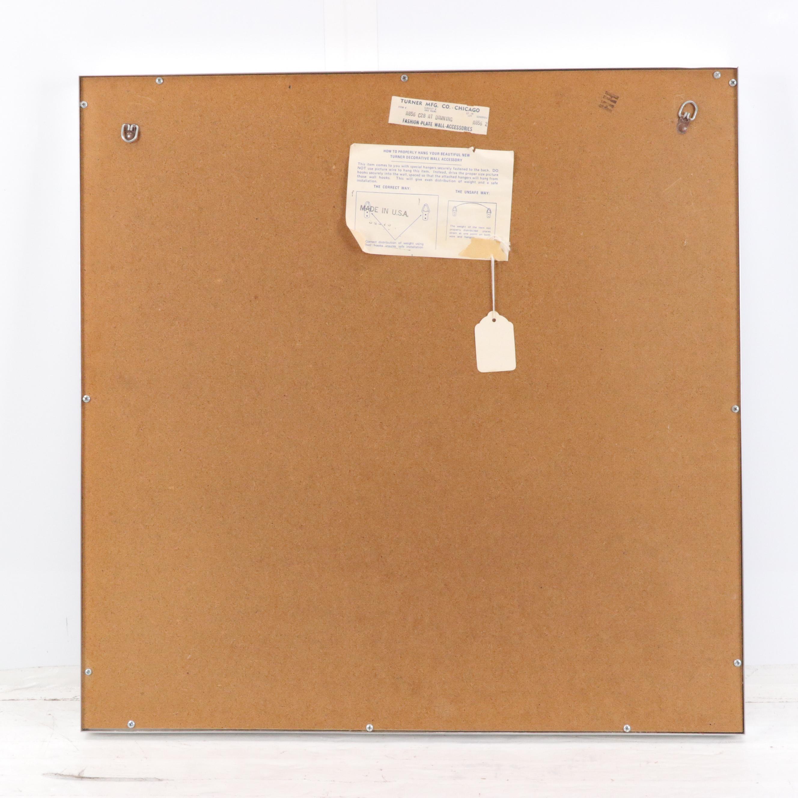 Turner Wall Accessory Reverse Glass Screenprint "At Dawning," Mid-20th Century