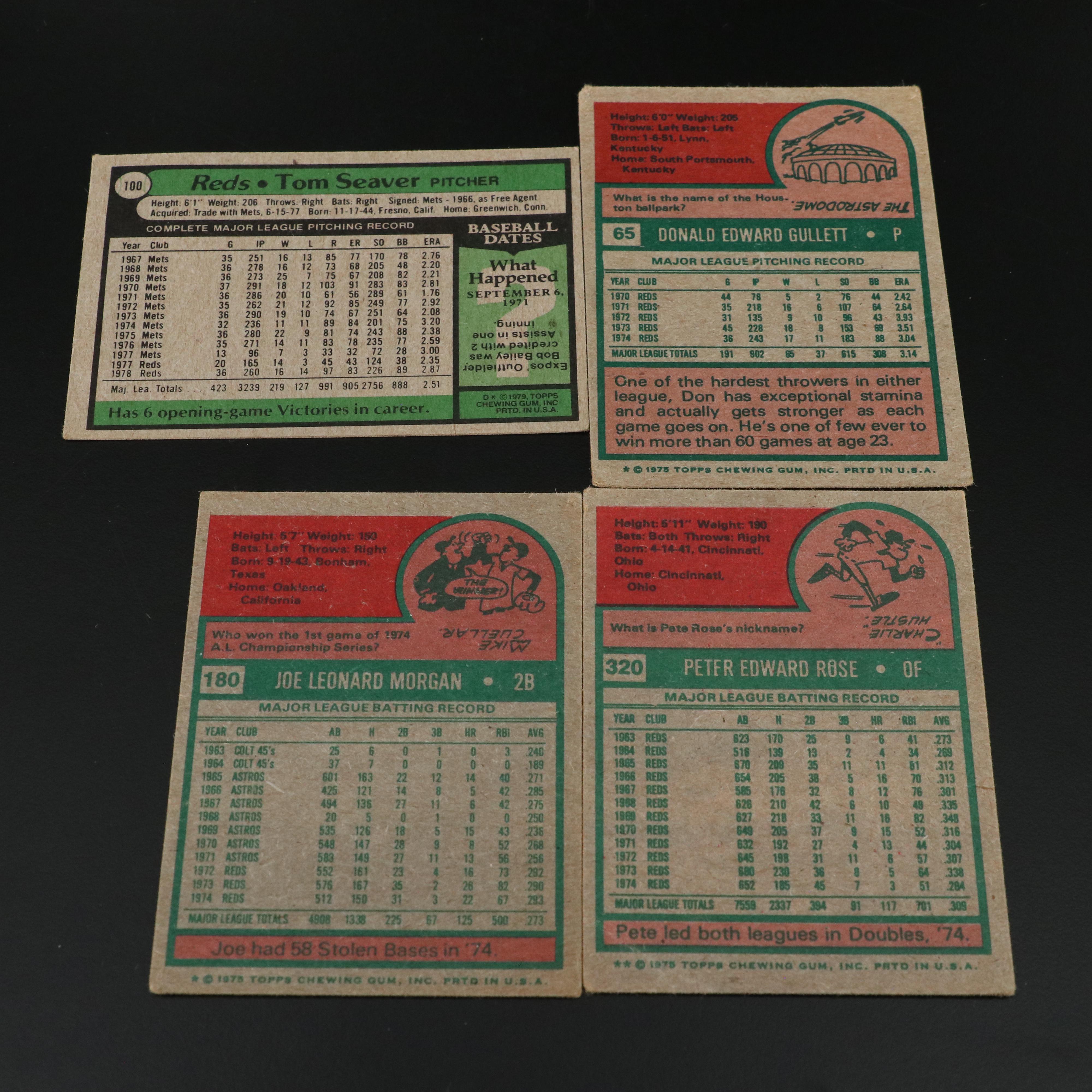 Cincinnati Reds Baseball Cards Featuring Johnny Bench, Pete Rose, and More