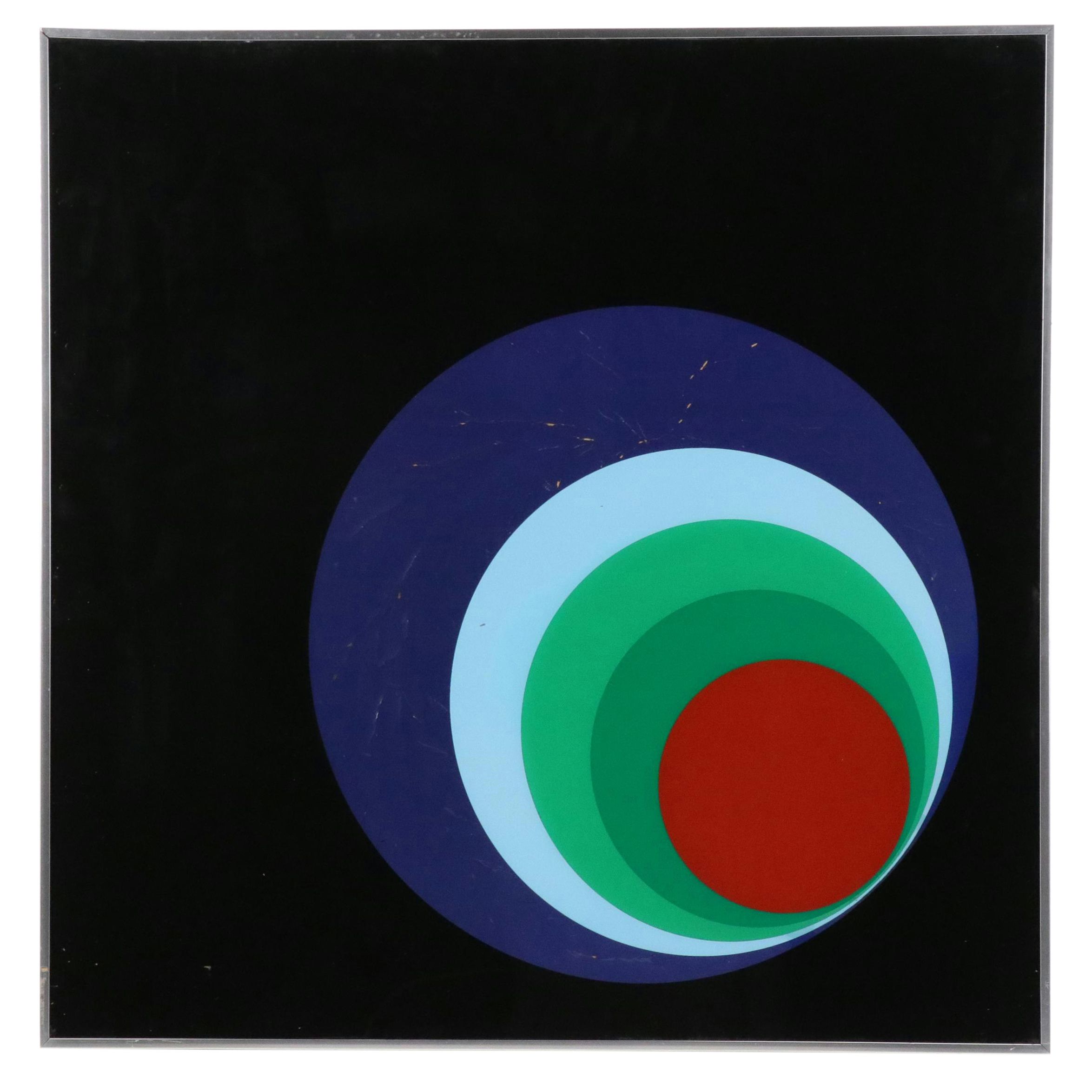 Turner Wall Accessory Reverse Glass Screenprint "At Dawning," Mid-20th Century