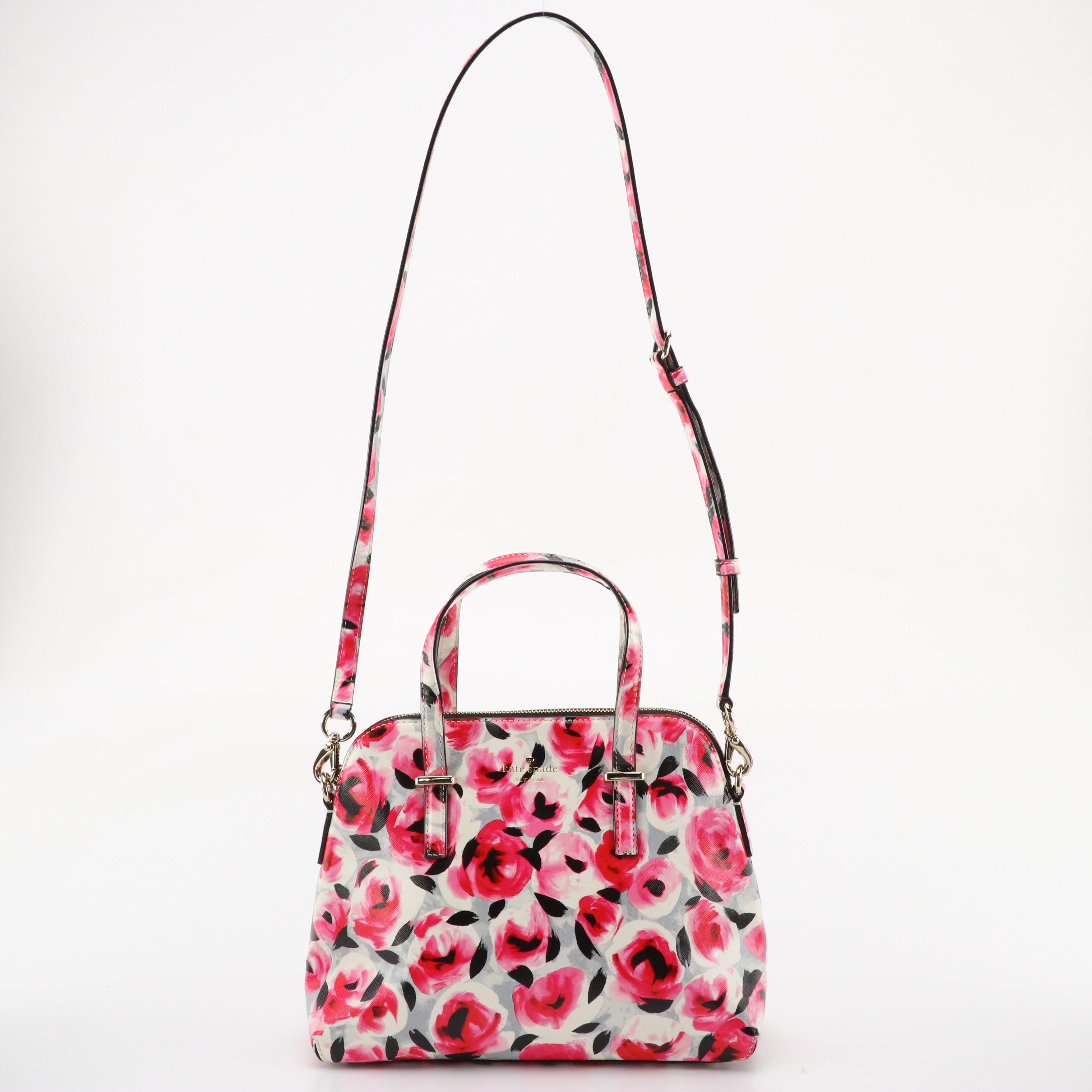Kate Spade New York Rose Print Leather Cedar Street Maise Two-Way Satchel