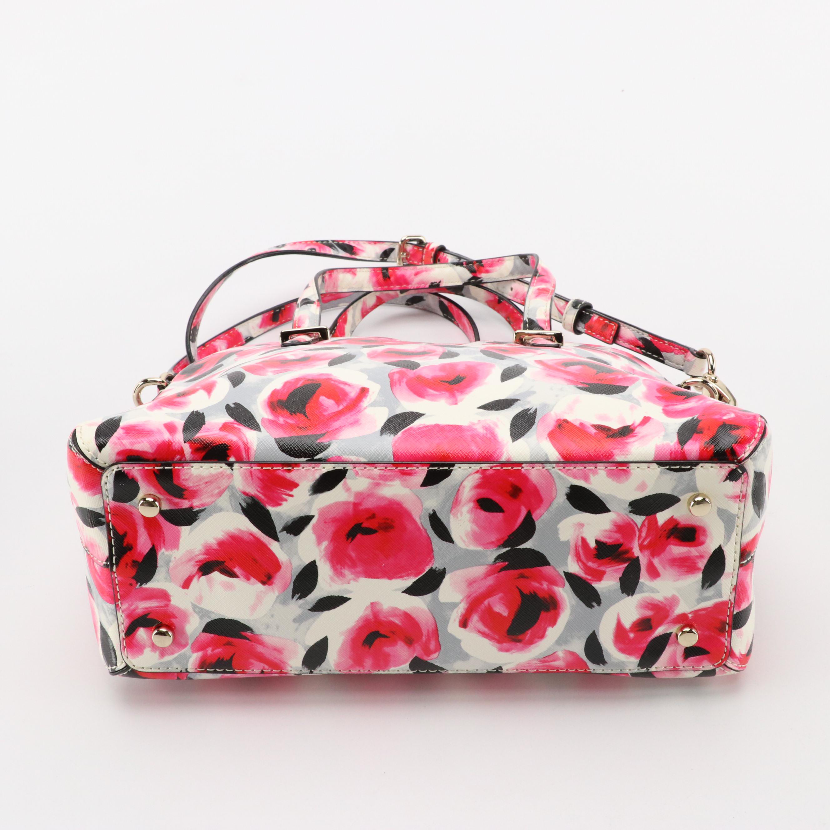 Kate Spade New York Rose Print Leather Cedar Street Maise Two-Way Satchel