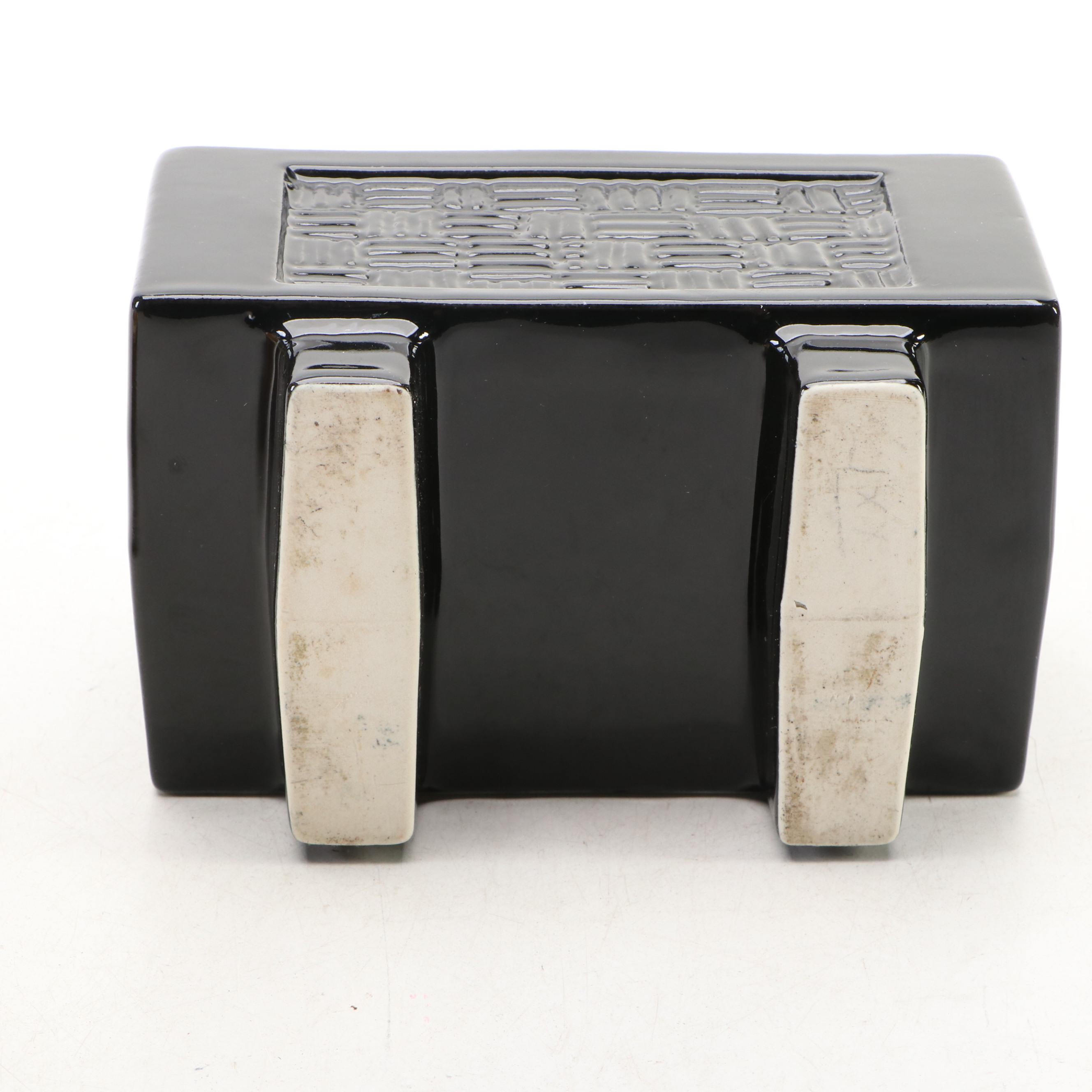 Ceramic Scottish Terrier Footed Planter with Ceramic Decorative Bowl