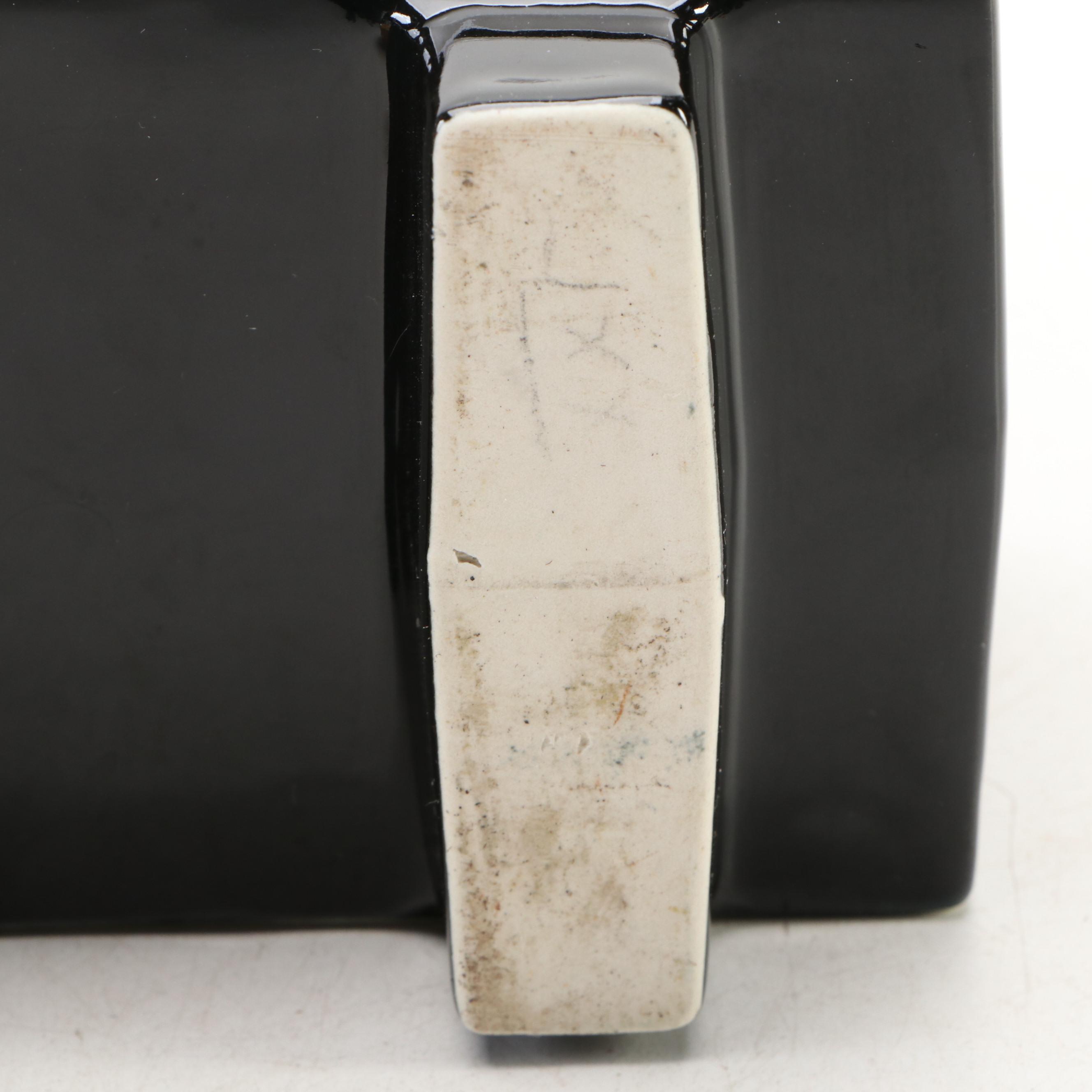 Ceramic Scottish Terrier Footed Planter with Ceramic Decorative Bowl