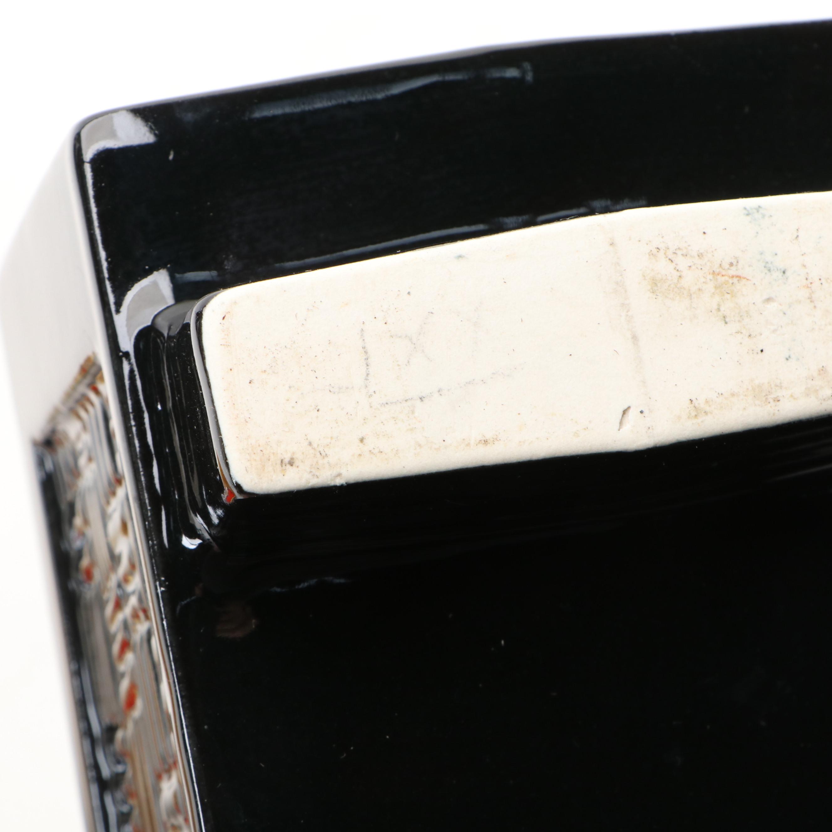 Ceramic Scottish Terrier Footed Planter with Ceramic Decorative Bowl