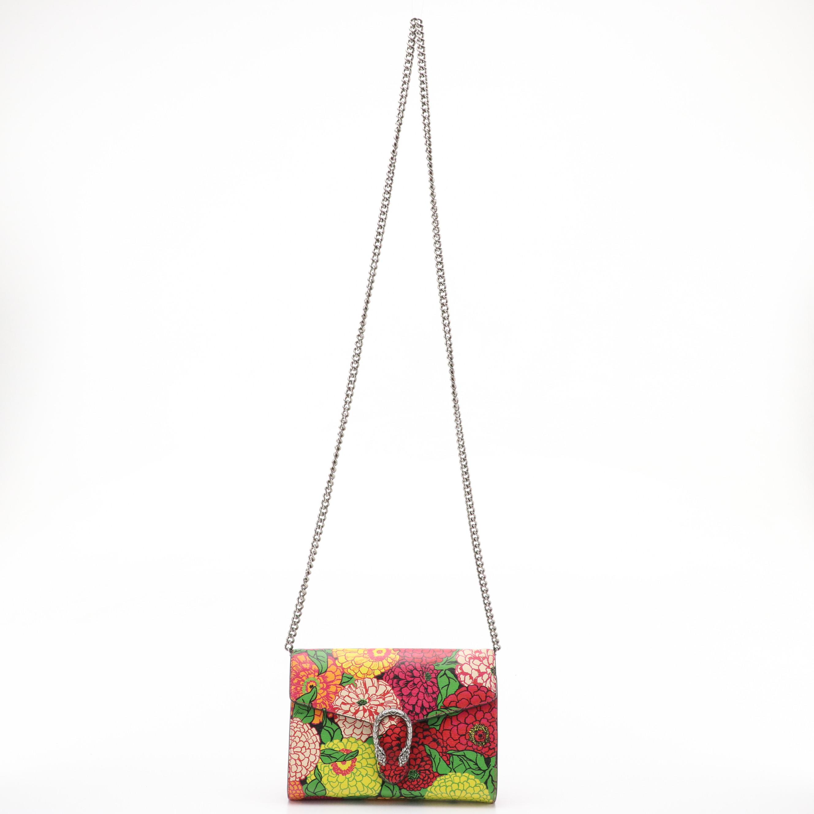 Gucci x Ken Scott Limited Edition Dionysus Crossbody Bag in Floral Print Leather