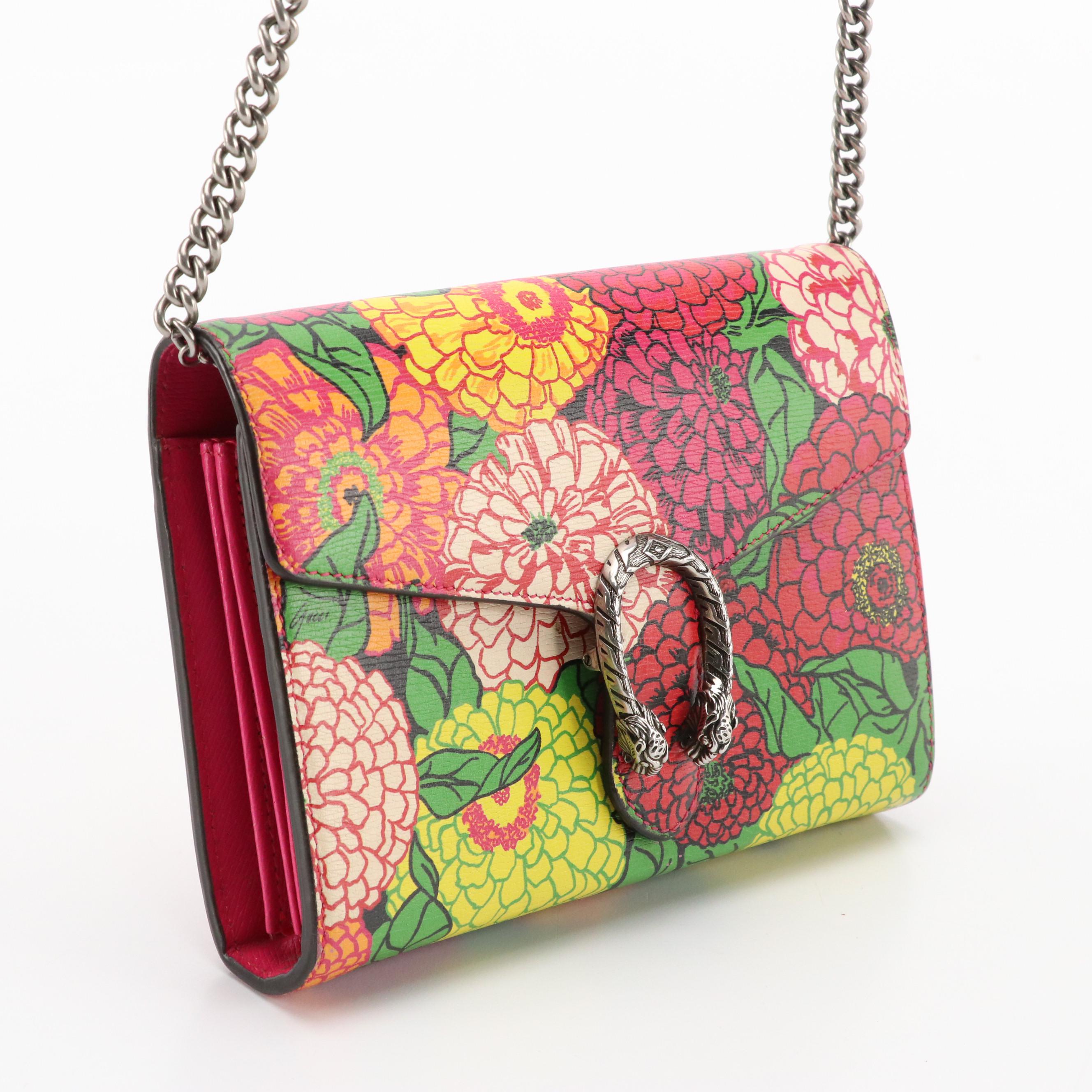 Gucci x Ken Scott Limited Edition Dionysus Crossbody Bag in Floral Print Leather