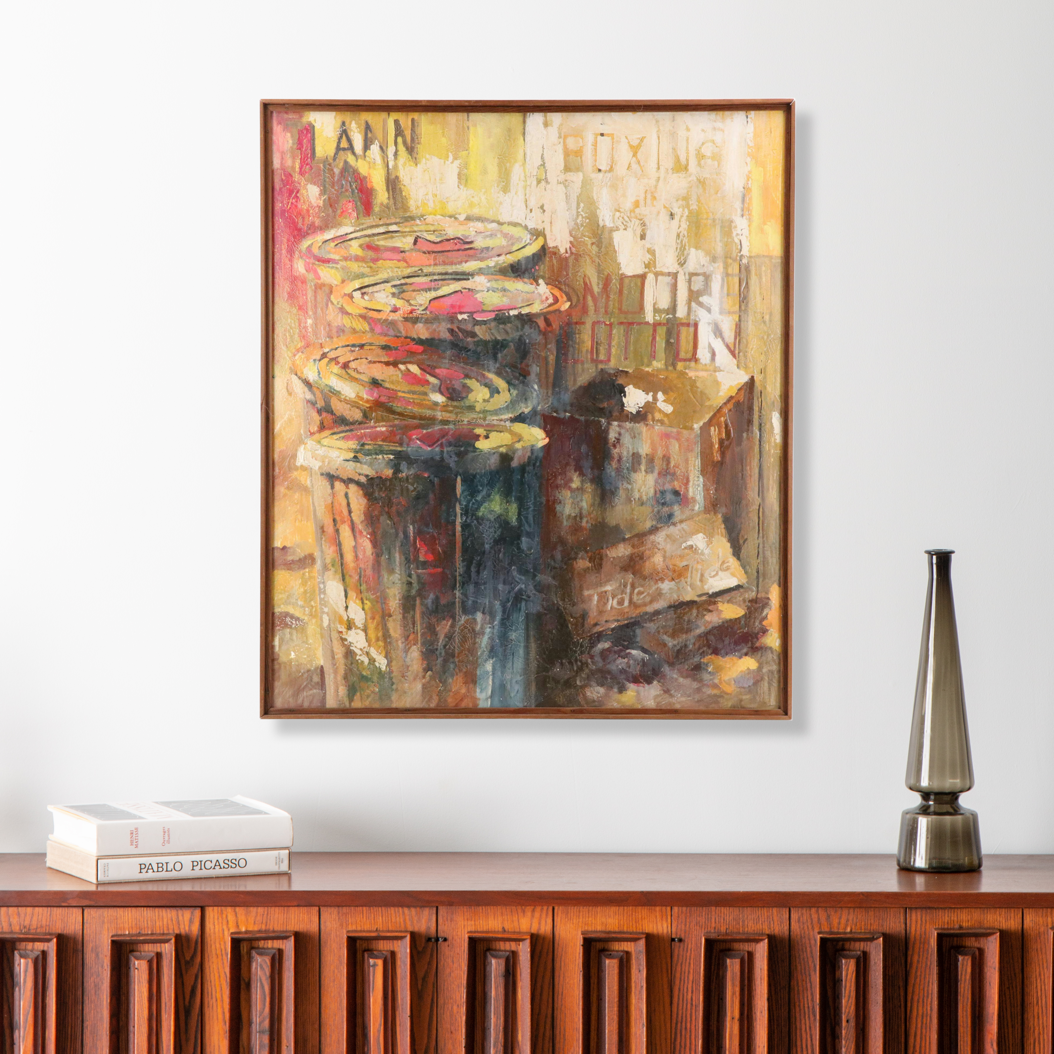 Ray Laubenthal Modernist Oil Painting of Commercial Products, Mid-20th Century