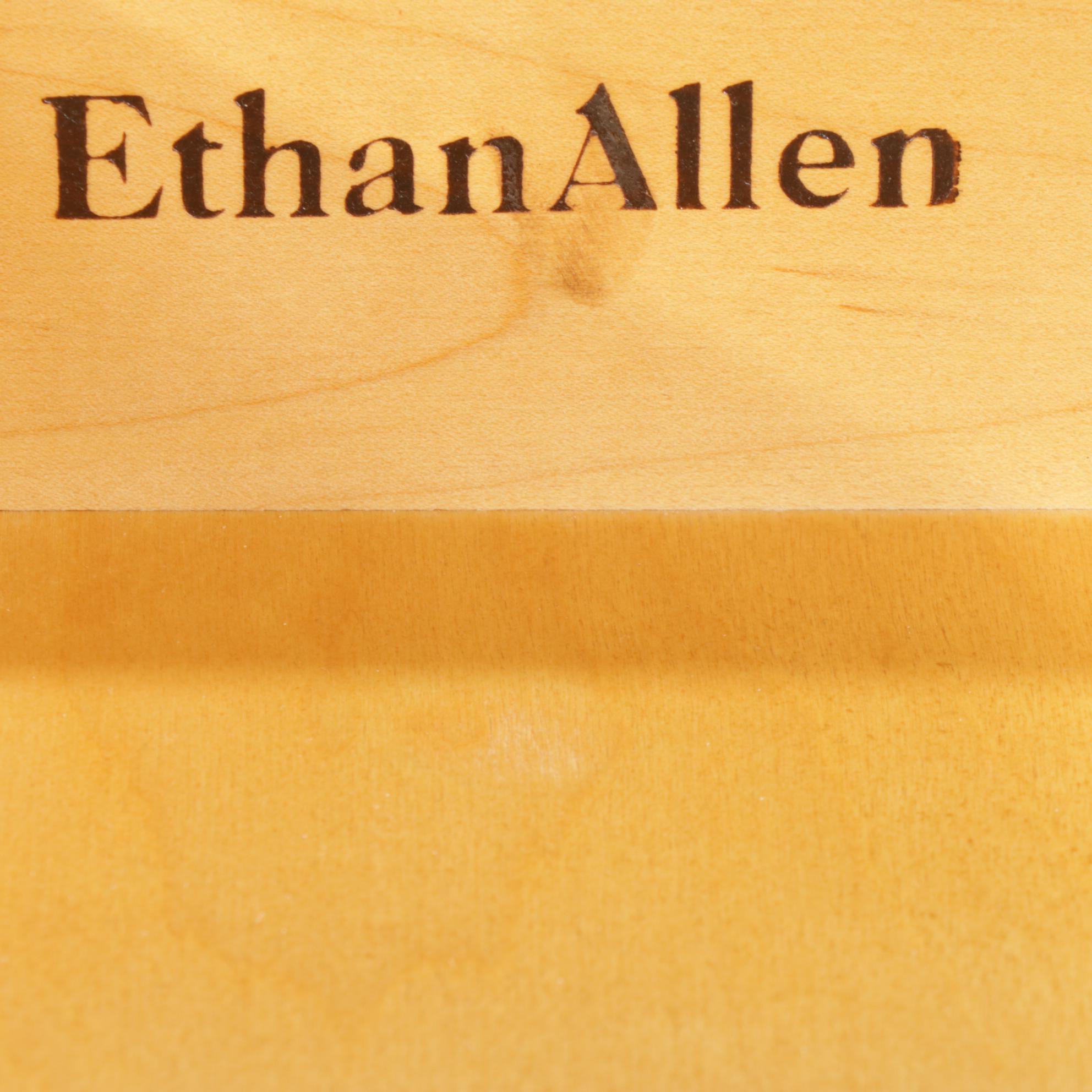 Pair of Ethan Allen Federal Style Maple Nightstands