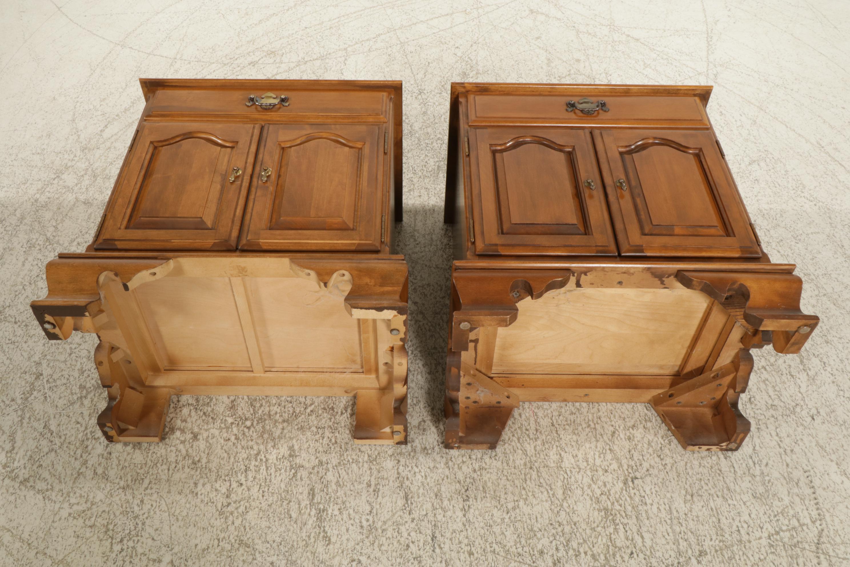 Pair of Ethan Allen Federal Style Maple Nightstands