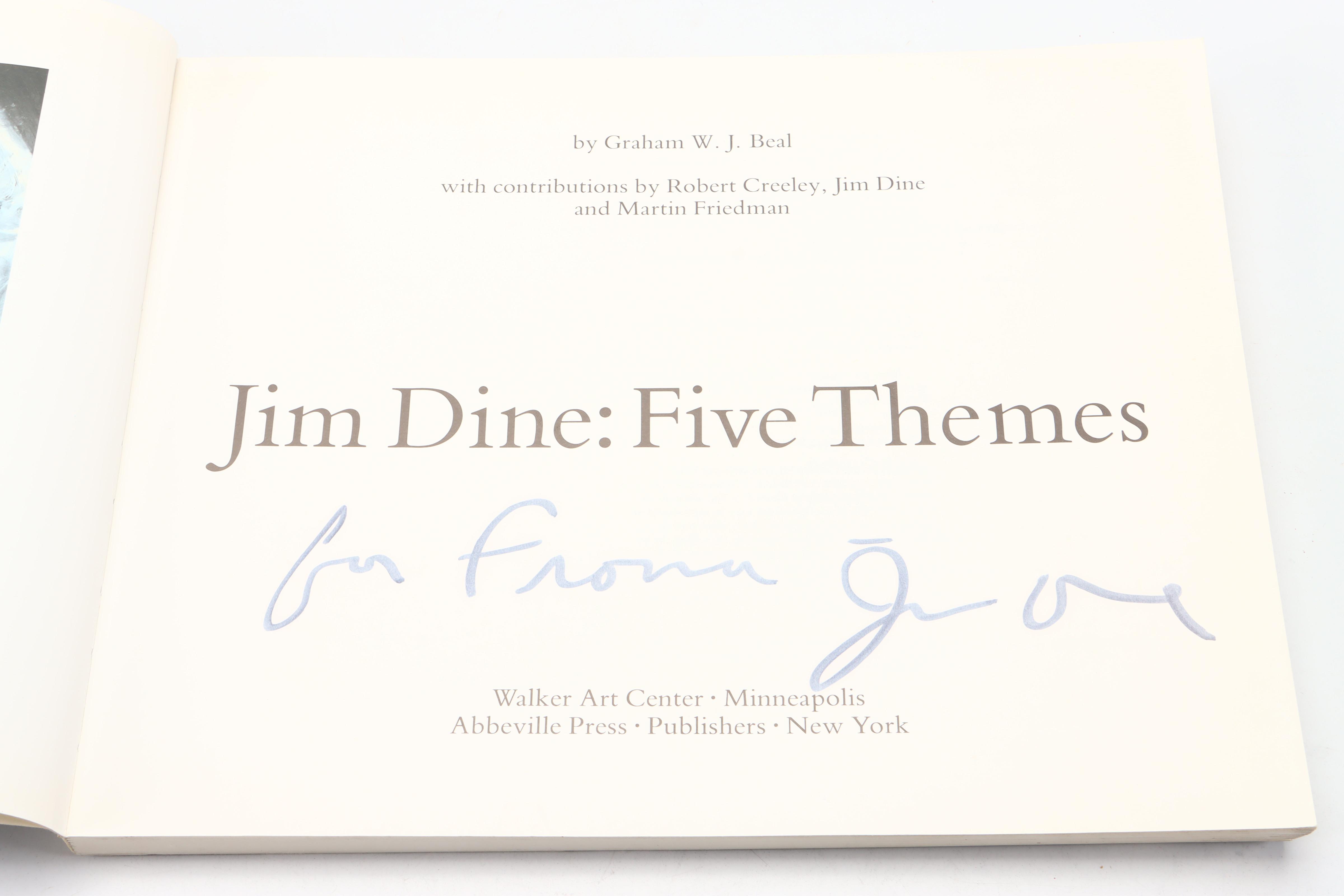 Artist Signed First Edition "Jim Dine: Five Themes" by Graham Beal and More