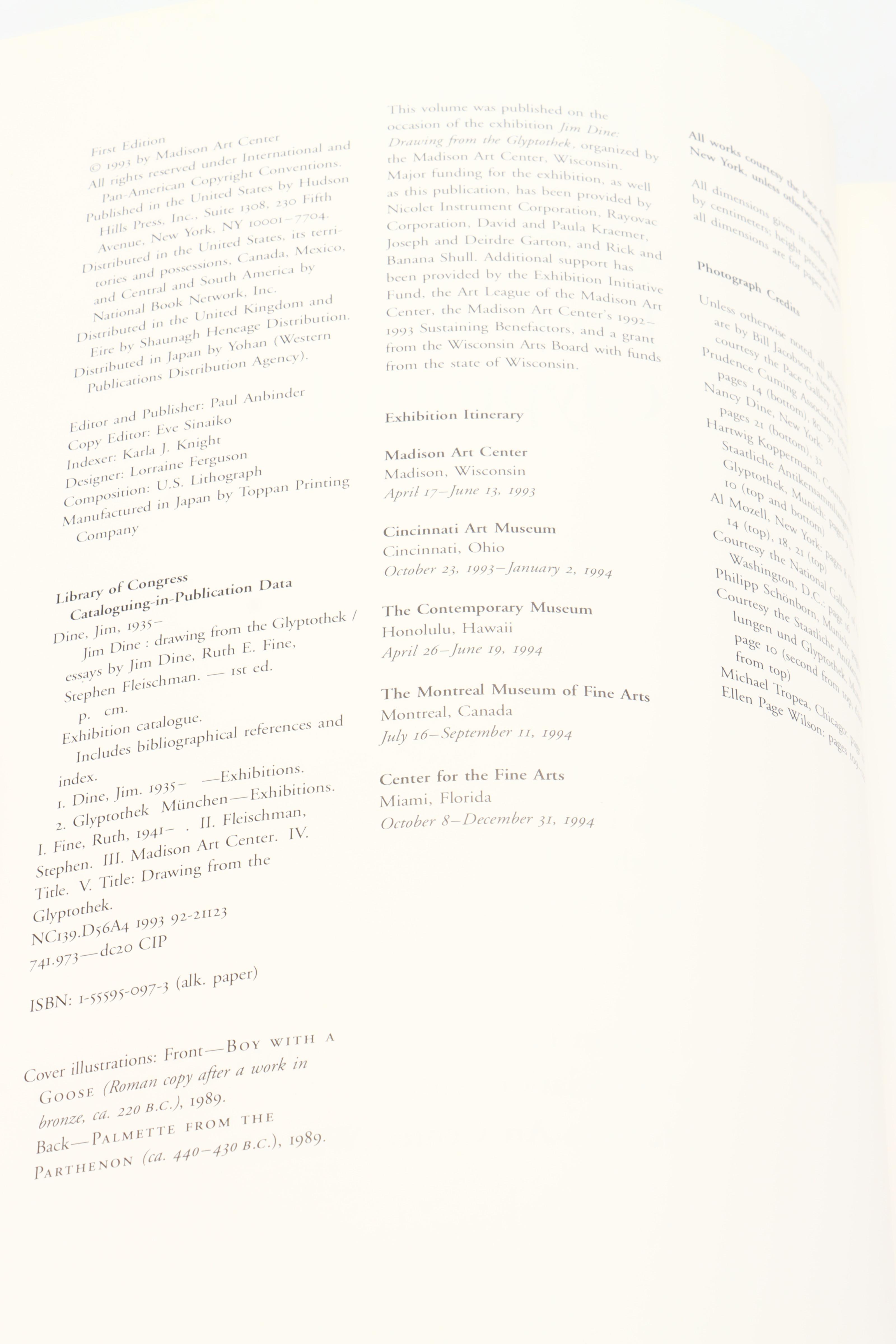 Artist Signed First Edition "Jim Dine: Five Themes" by Graham Beal and More