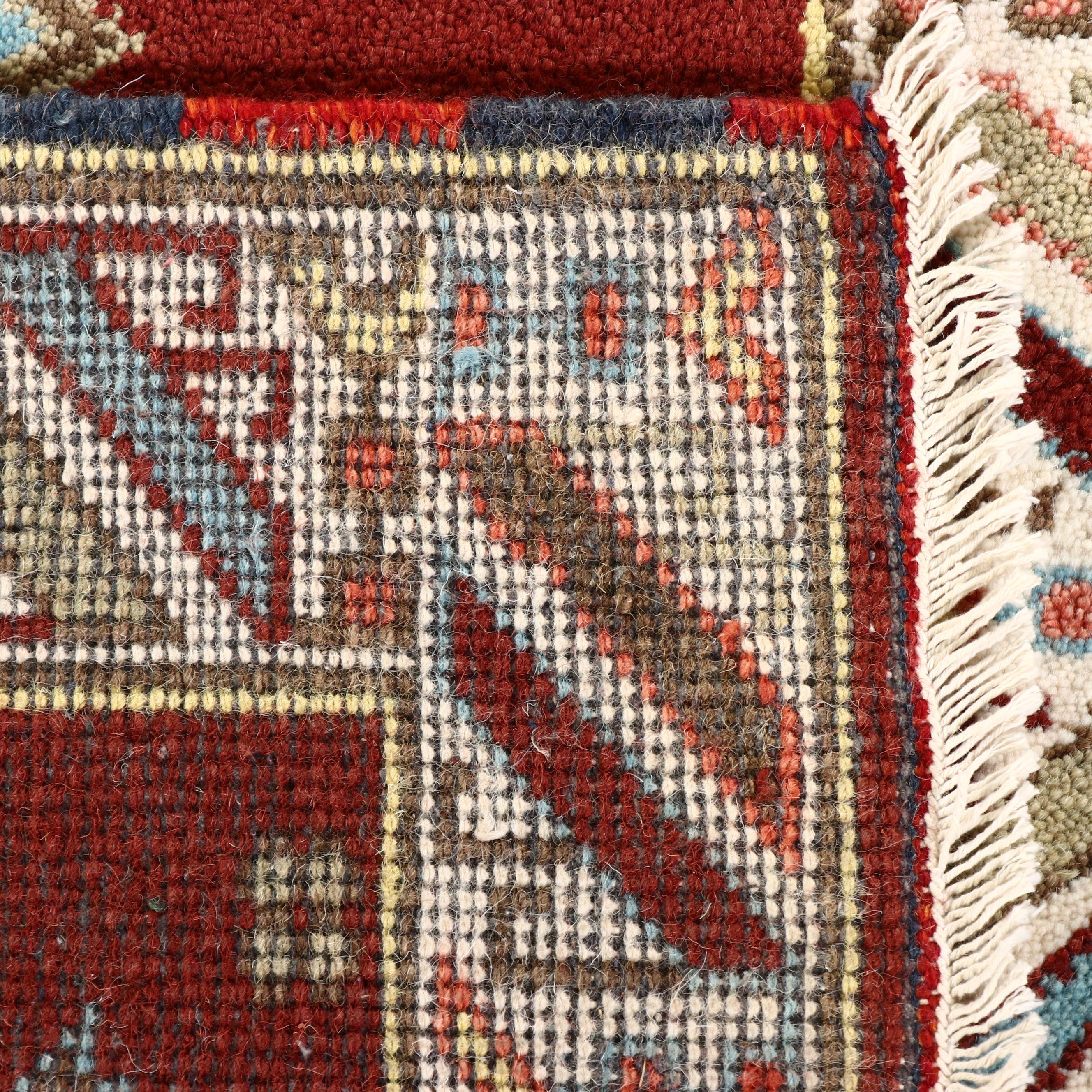 2'9 x 9'11 Hand-Knotted Afghan Kazak Carpet Runner