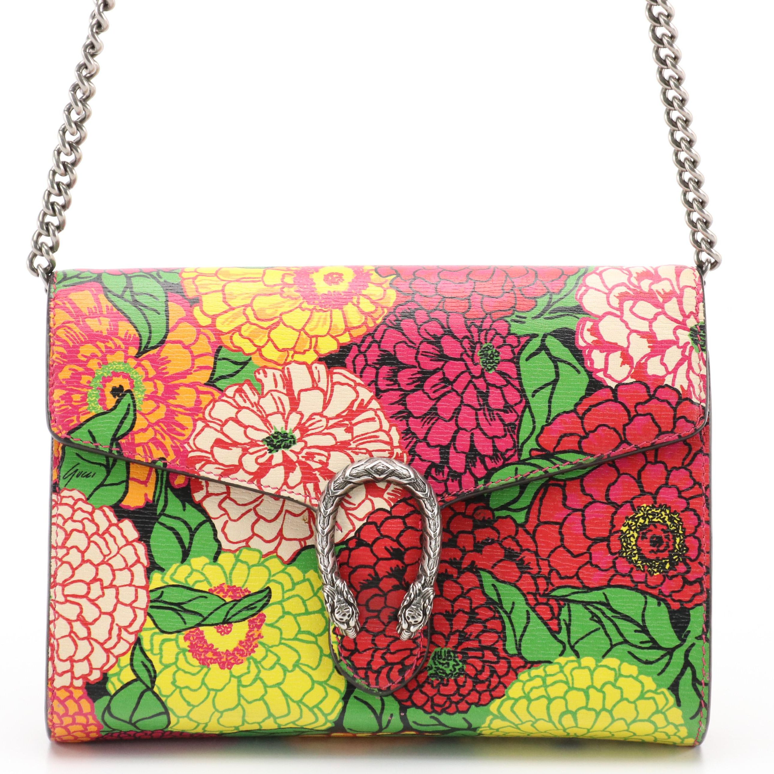 Gucci x Ken Scott Limited Edition Dionysus Crossbody Bag in Floral Print Leather