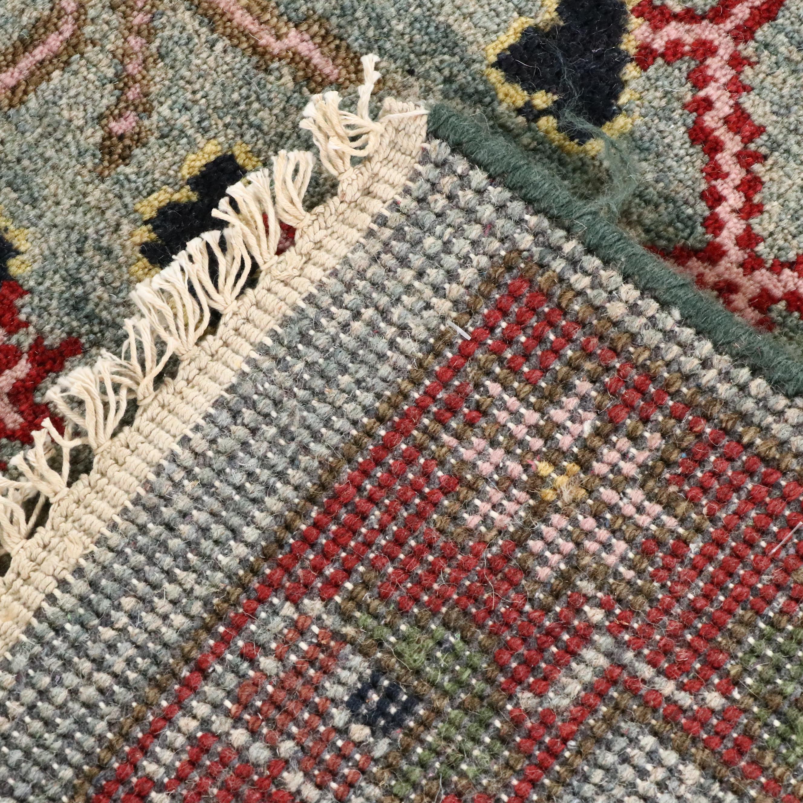 9' x 12'2 Hand-Knotted Turkish Oushak Room-Sized Rug