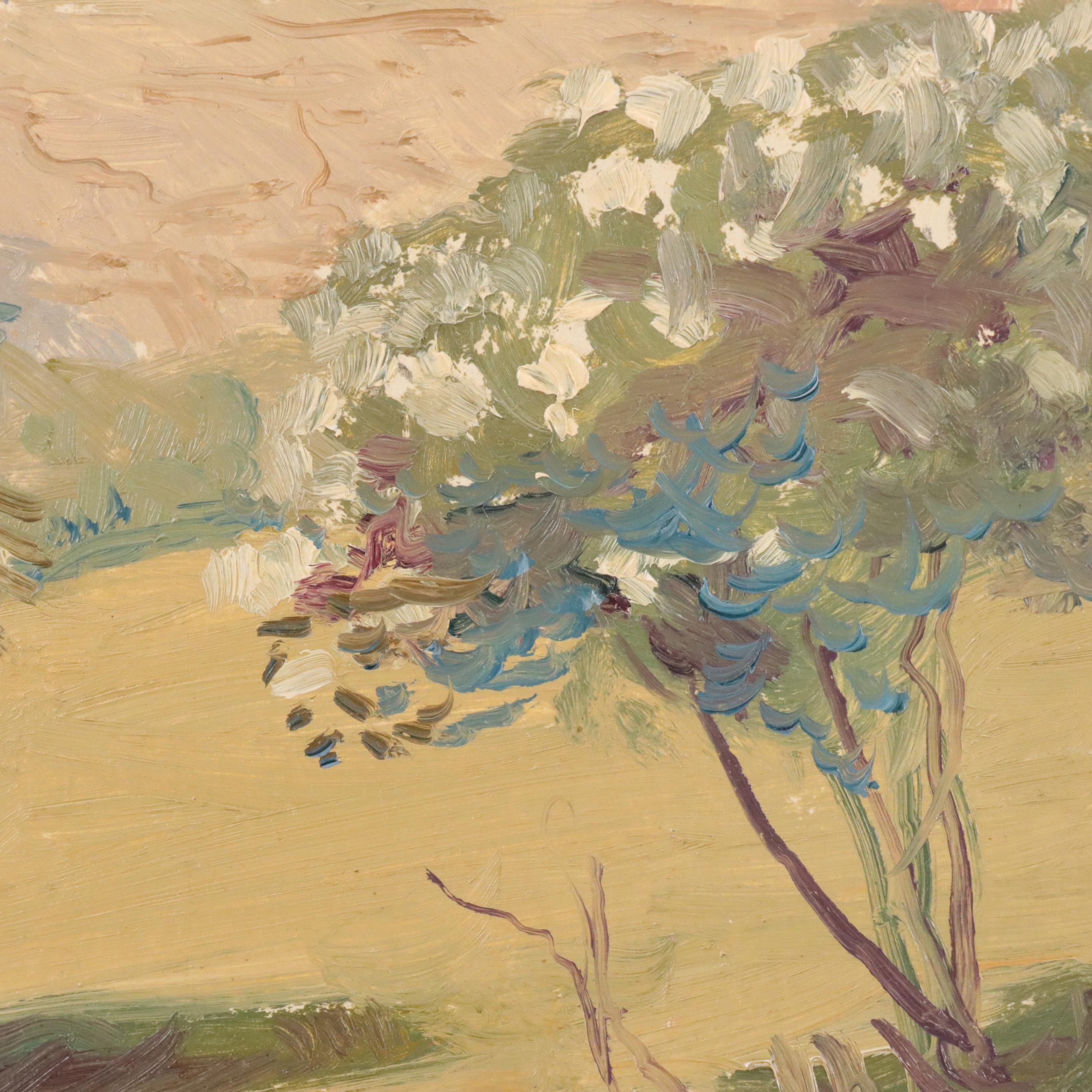 Attributed to John W. Flender European Landscape Oil Painting, 20th Century